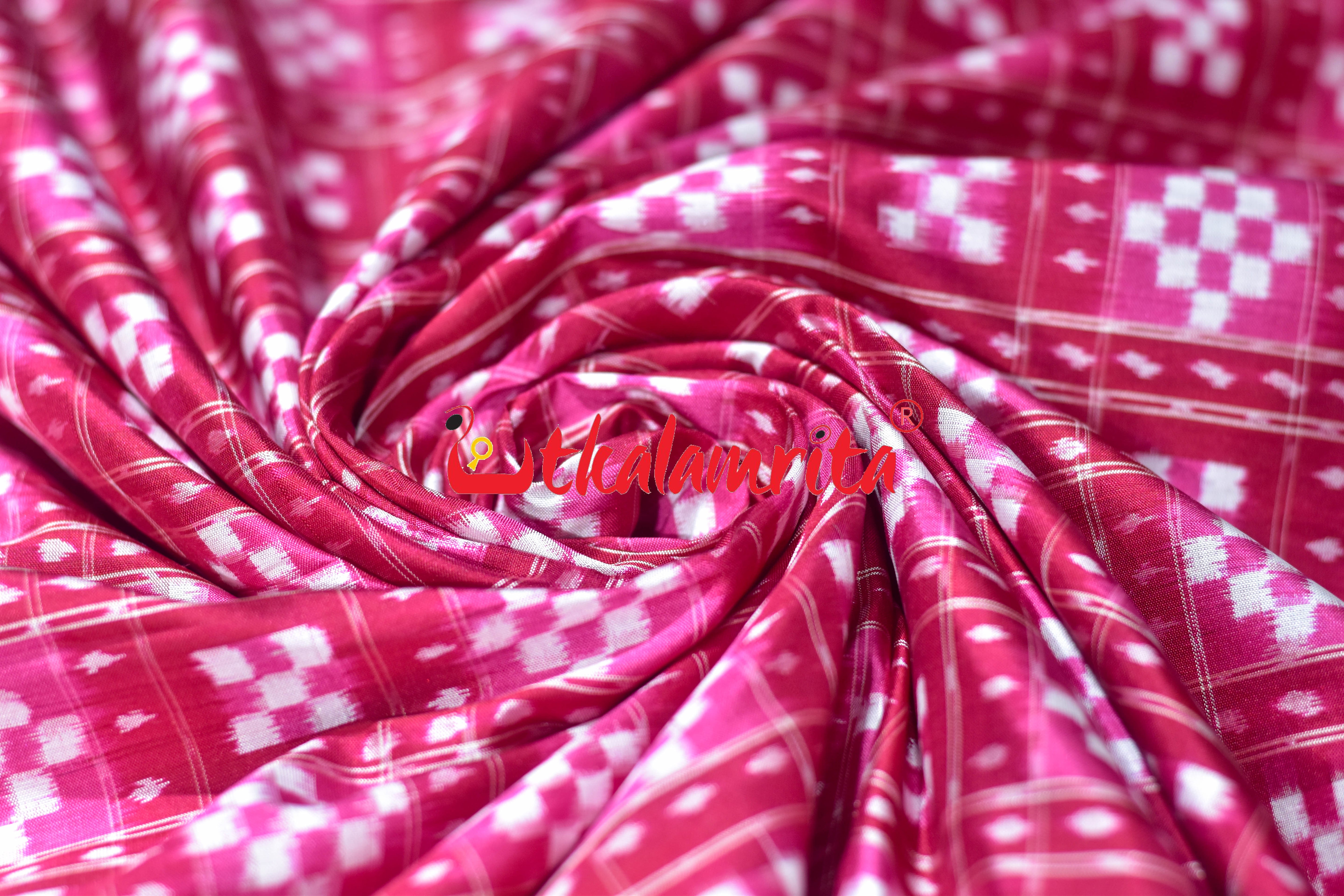 Red Pink Kothi Pasapali Silk (Fabric)