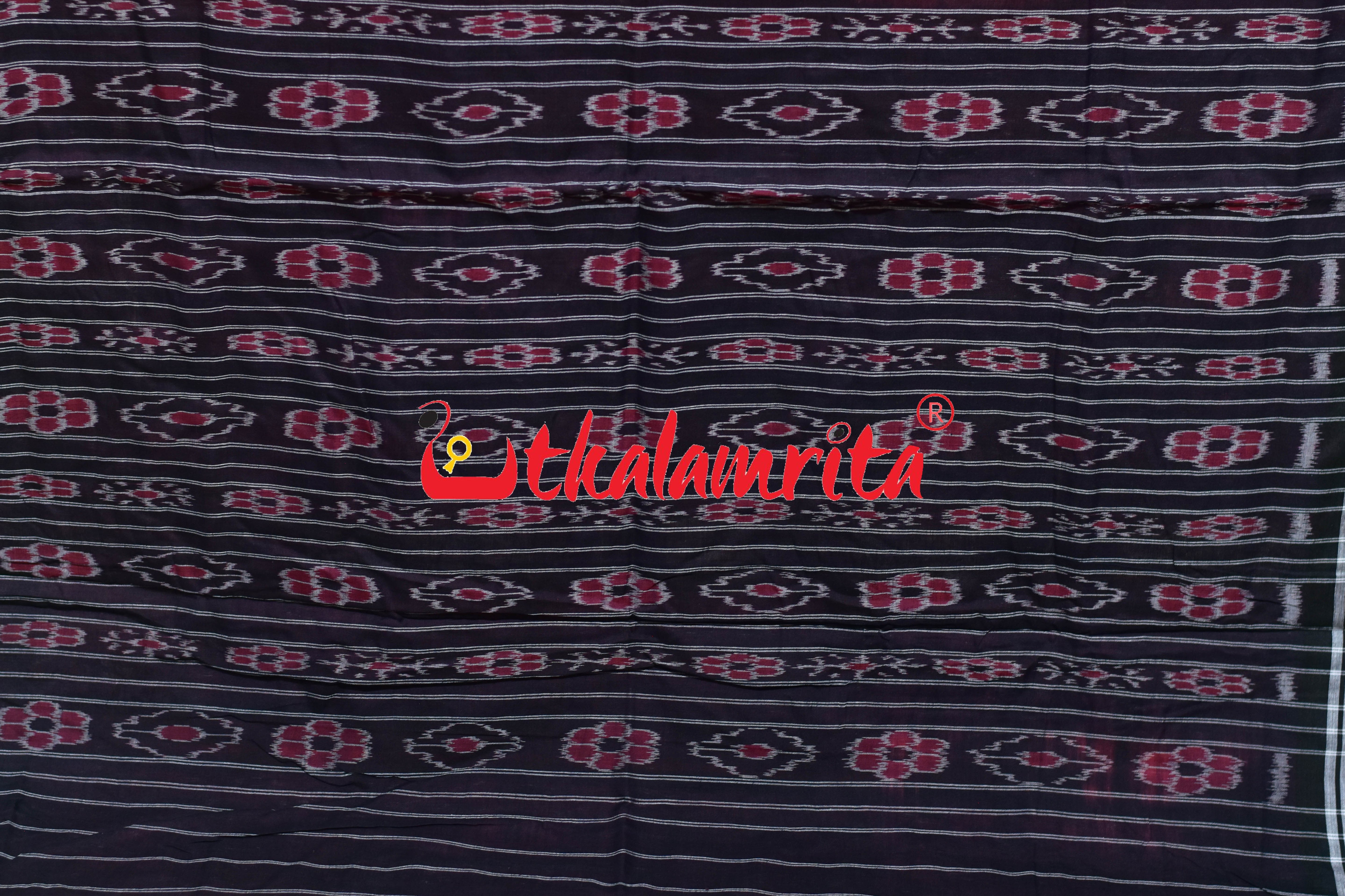 Red Black Body Bandha Khandua Cotton Saree