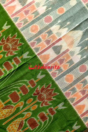 Half Half Taj Mahal Boita Mehndi Khandua Cotton Saree