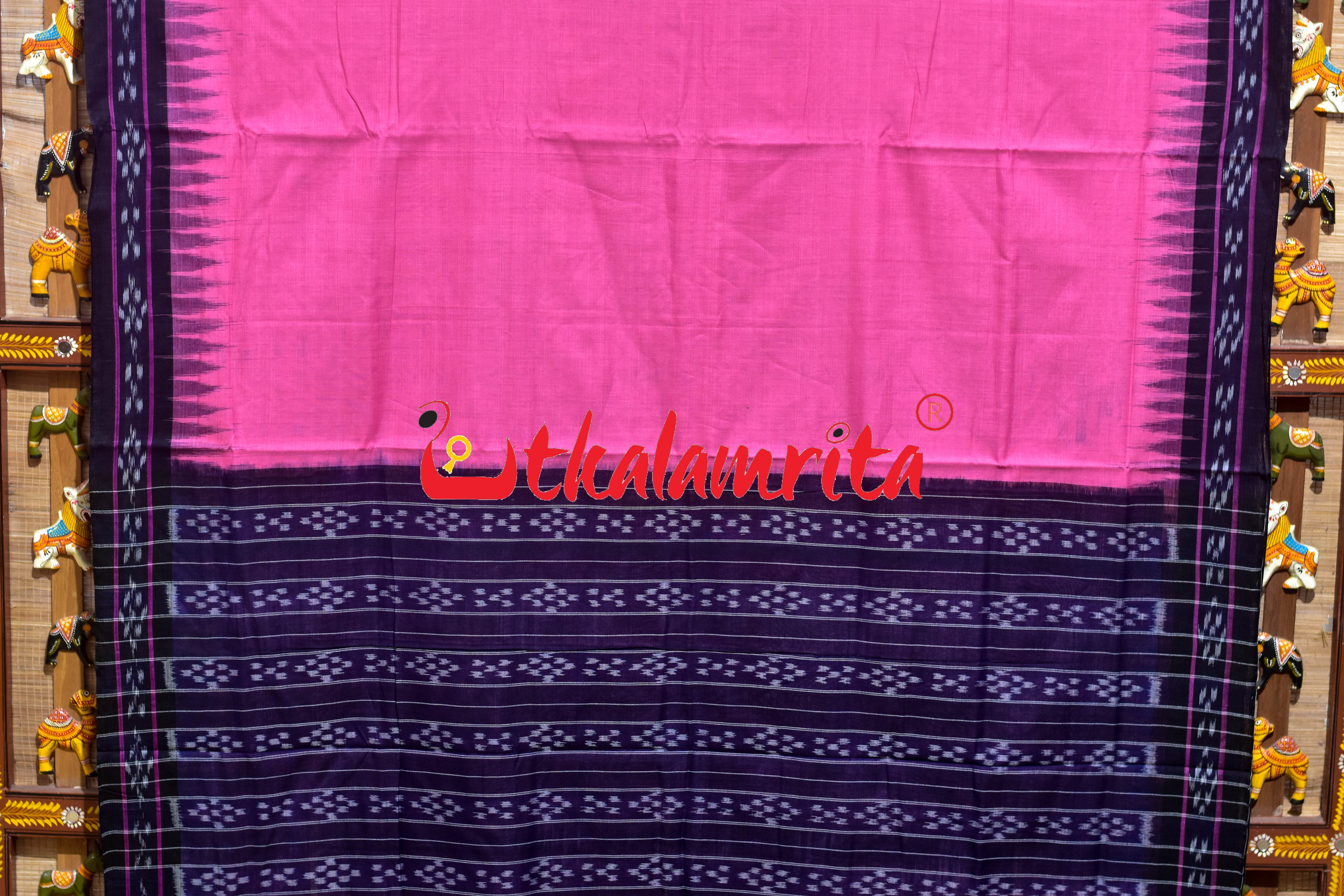 Deep Pink with Pasapali Border Cotton Saree