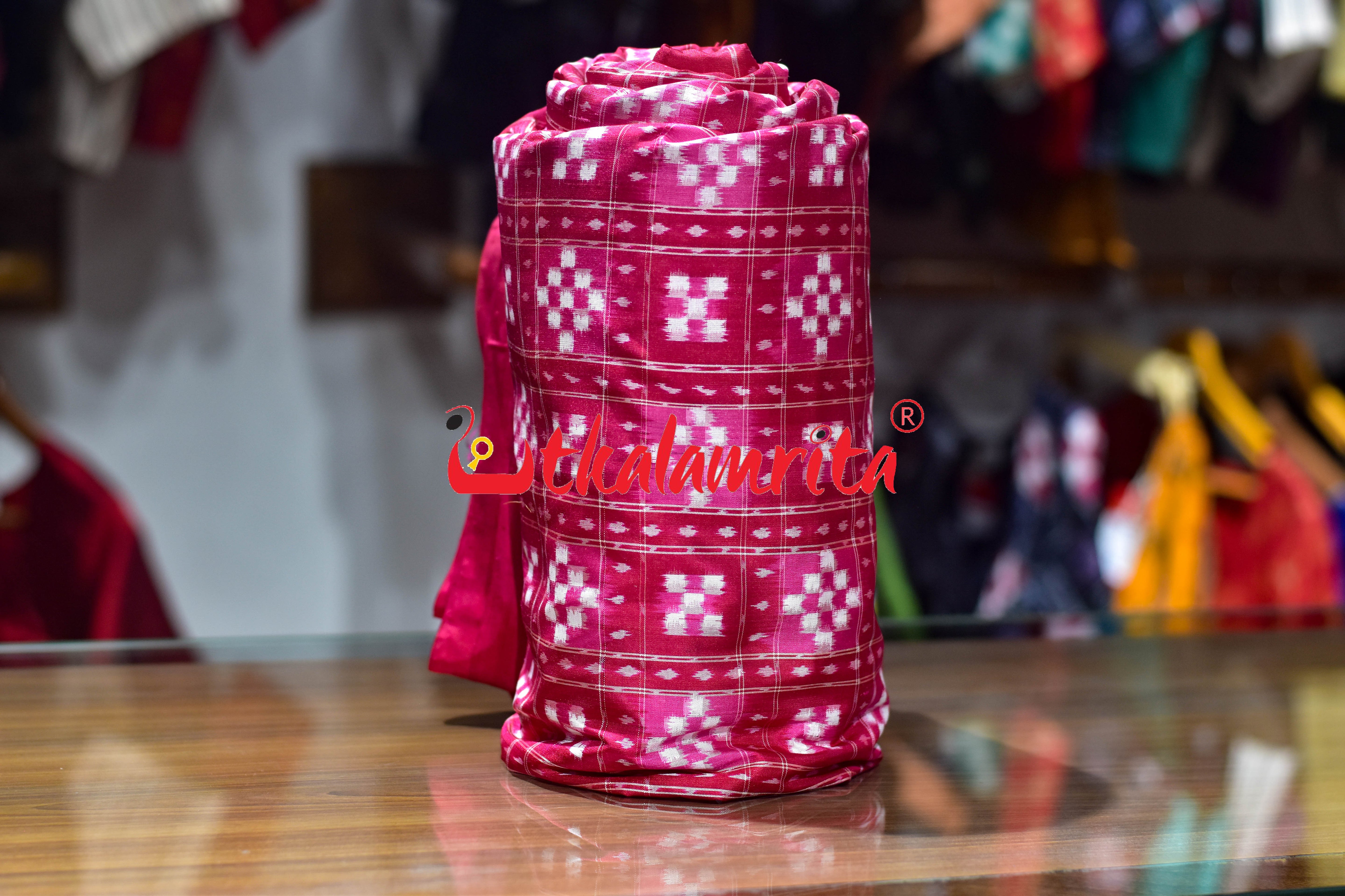 Red Pink Kothi Pasapali Silk (Fabric)