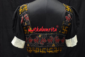 Swastik Deer Bandha Black Designer (Blouse)