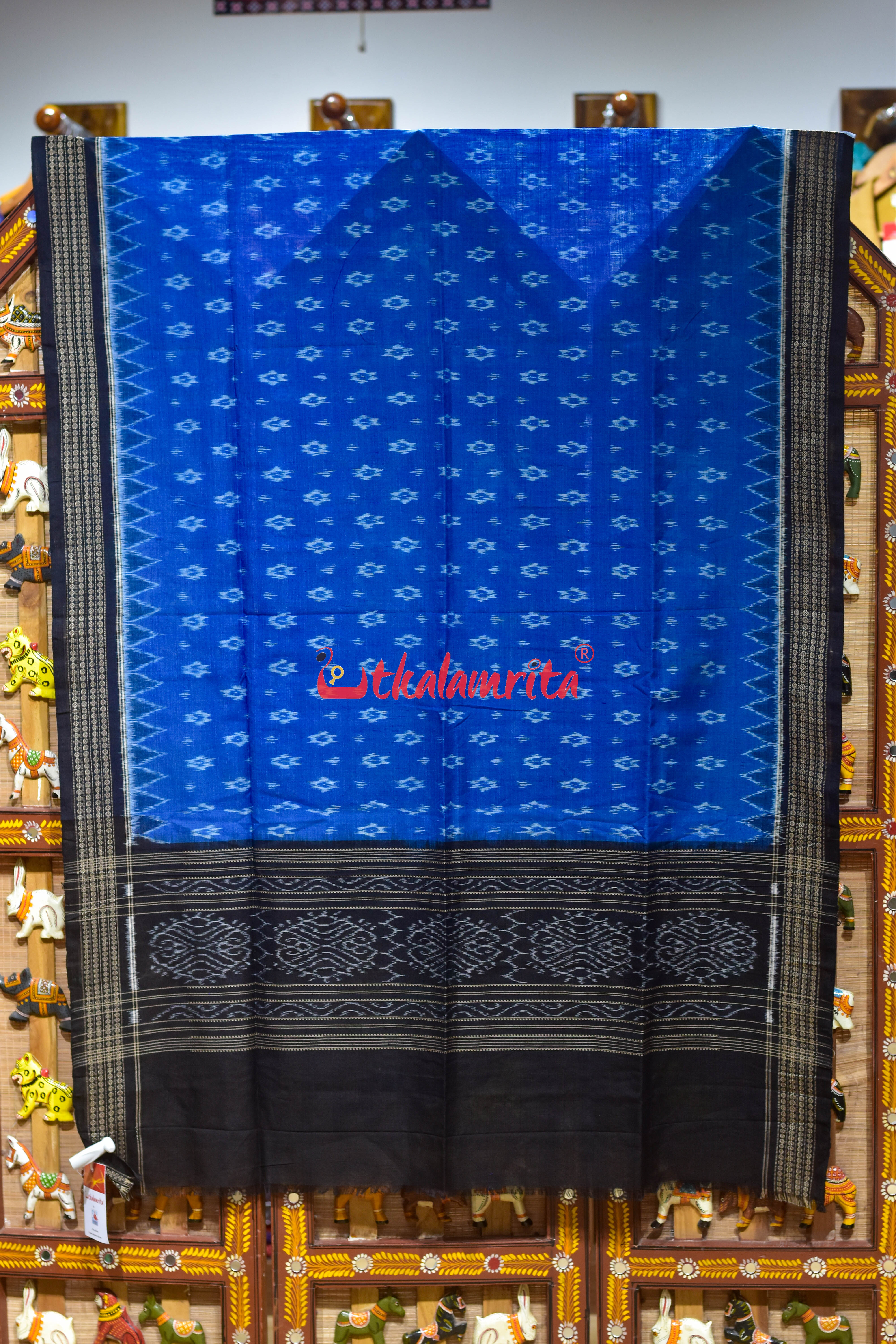 Light Blue with Black Body Bandha Cotton (Dupatta)