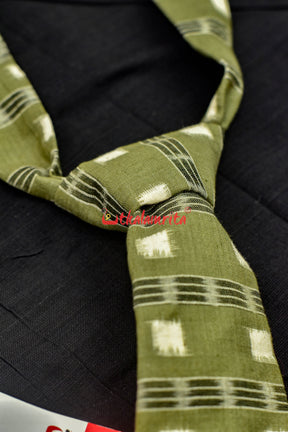 Handloom Tie (Olive Small Paspapali Lines)