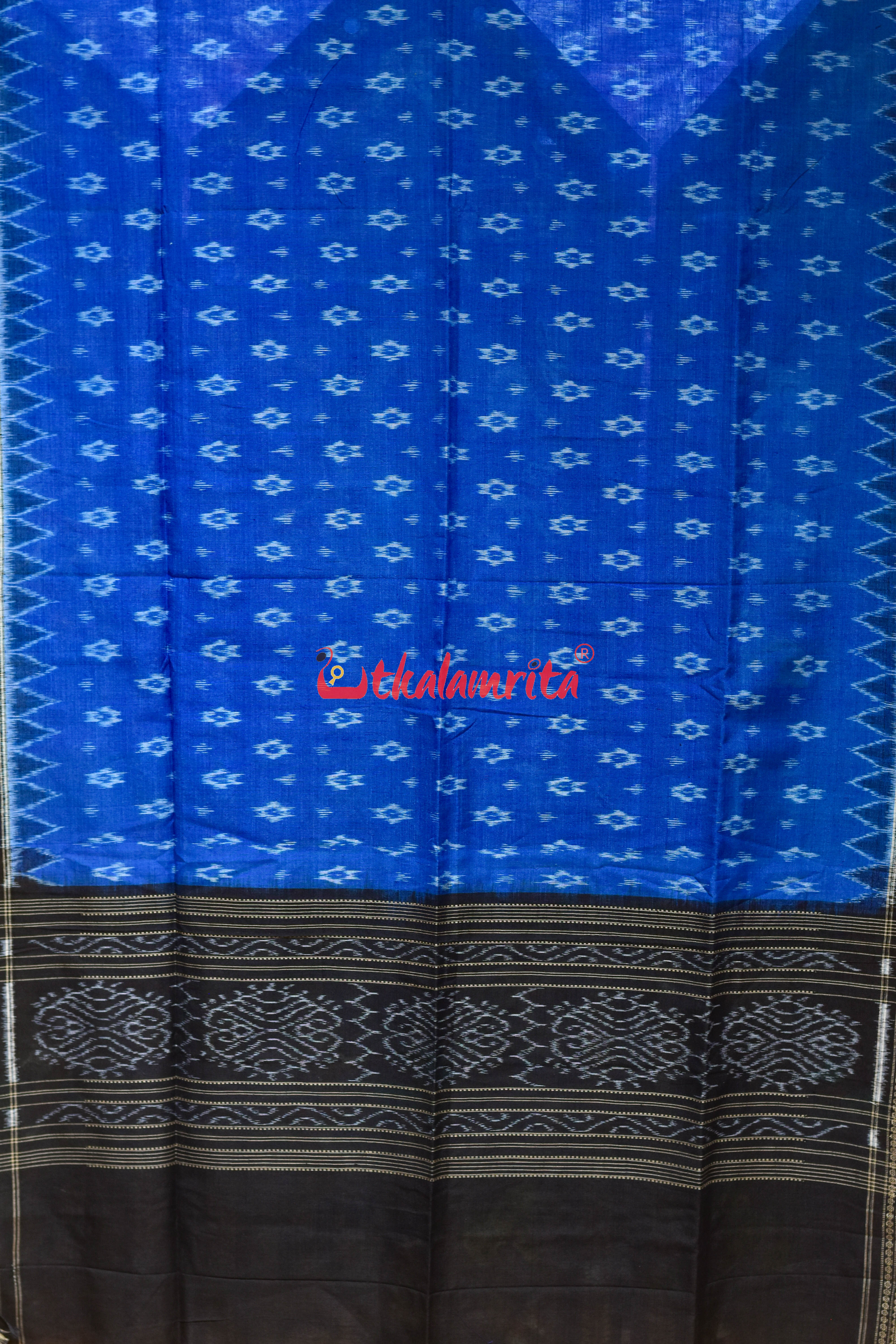 Light Blue with Black Body Bandha Cotton (Dupatta)