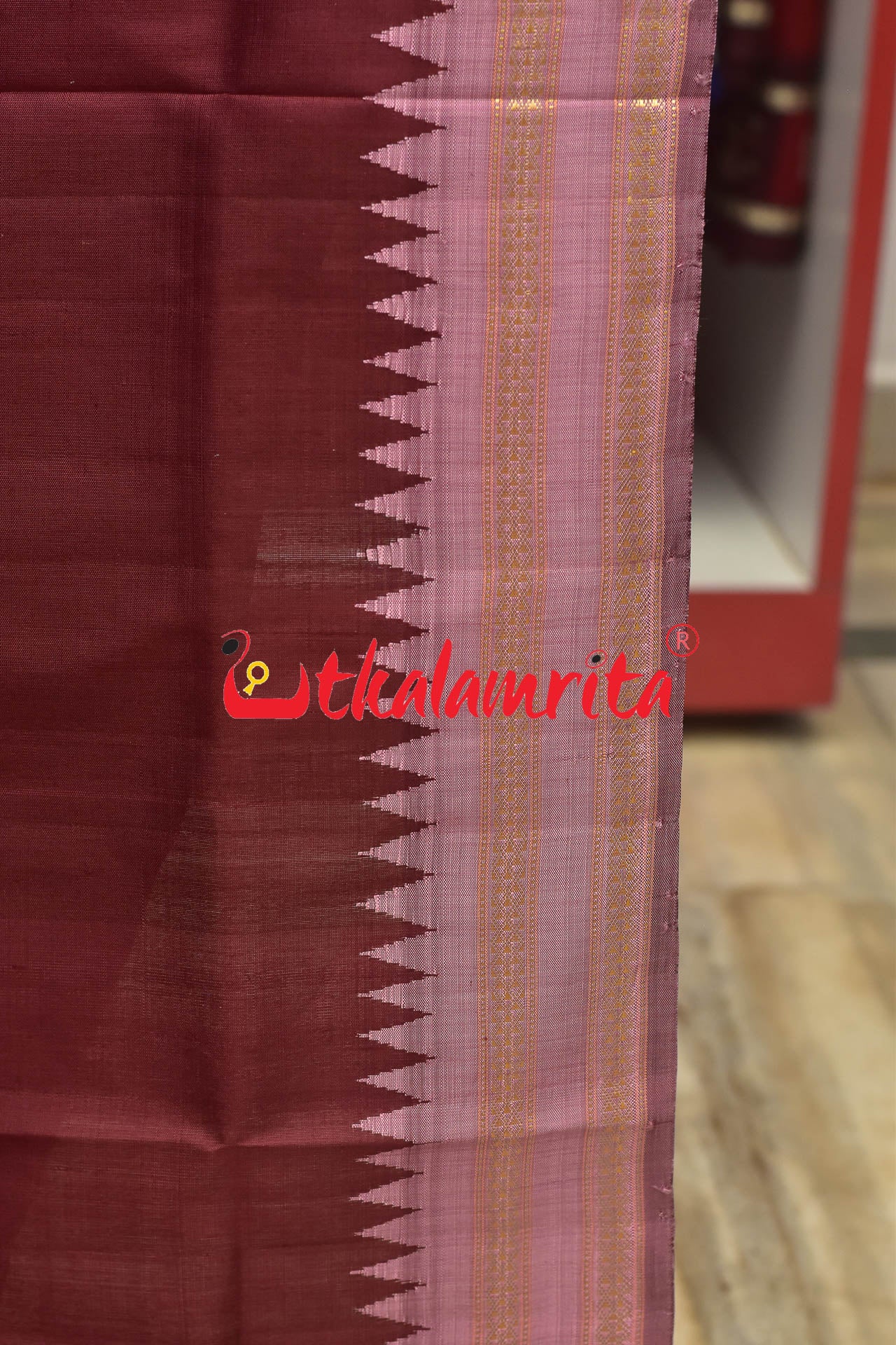 Light Rose Berhampuri Double Anchal Silk Saree