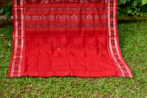 Peri Peri Bandha Pasapali Blue Red White Sambalpuri Cotton Saree