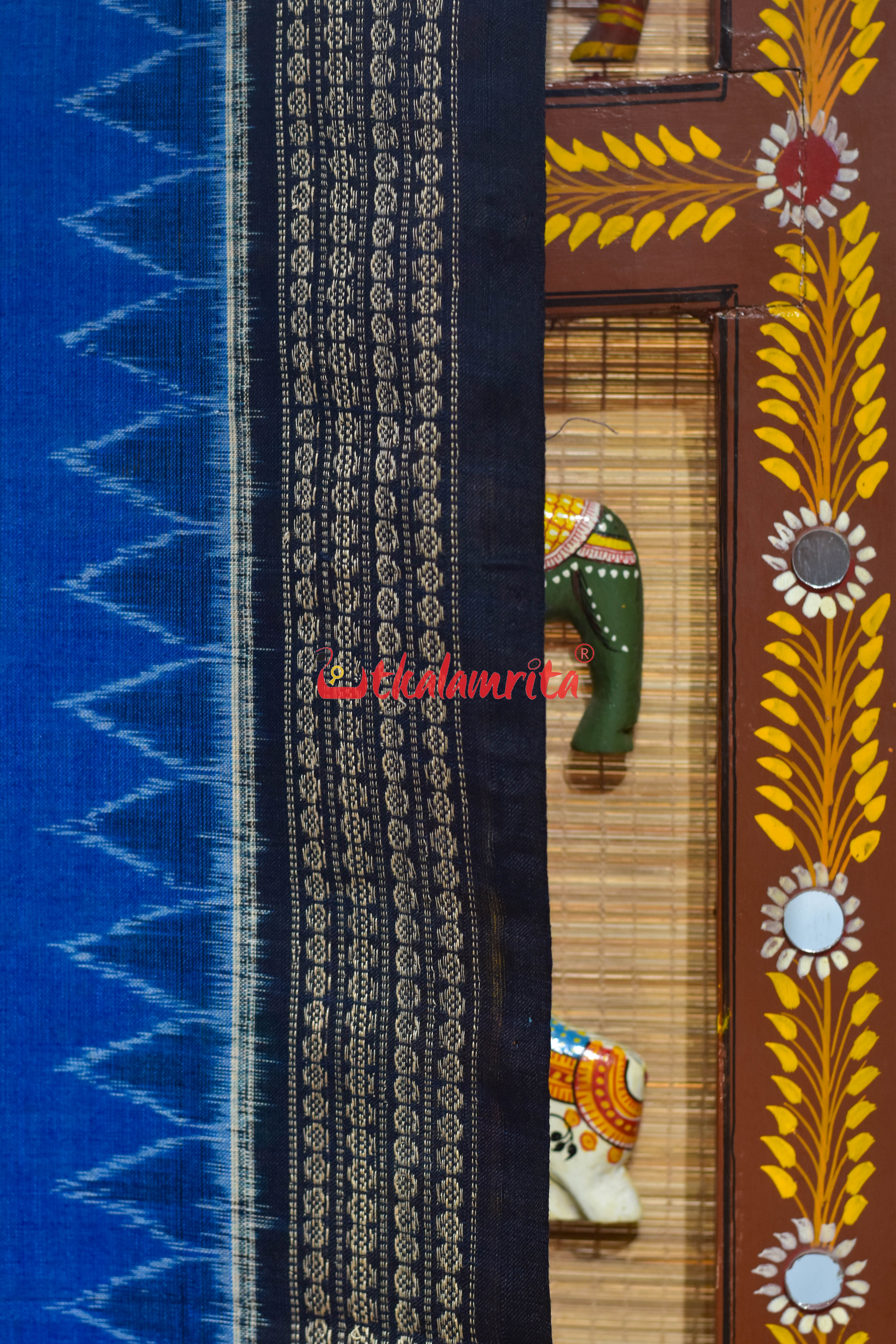 Light Blue with Black Body Bandha Cotton (Dupatta)