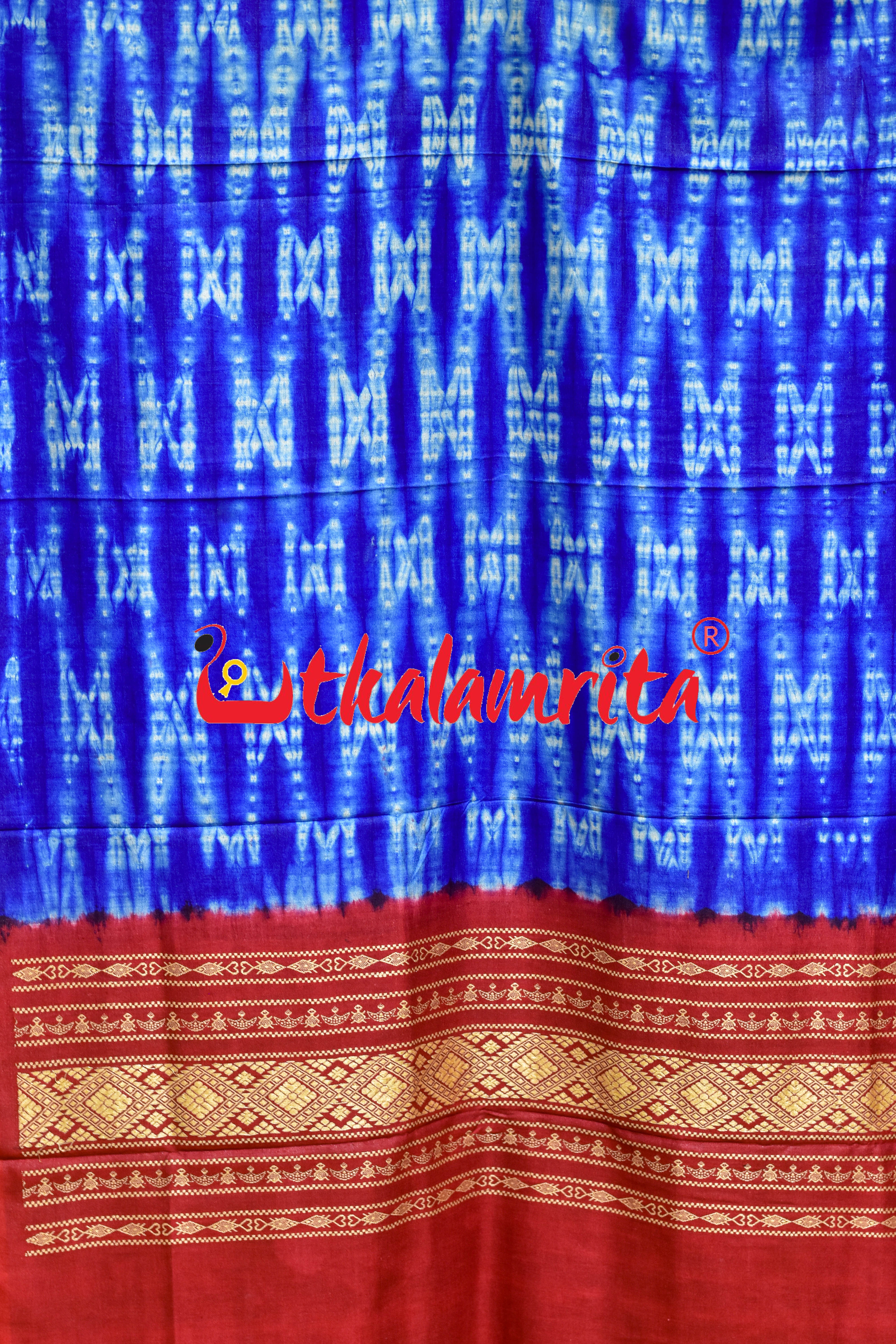 Blue White Shibori with Jala Tussar (Dupatta)