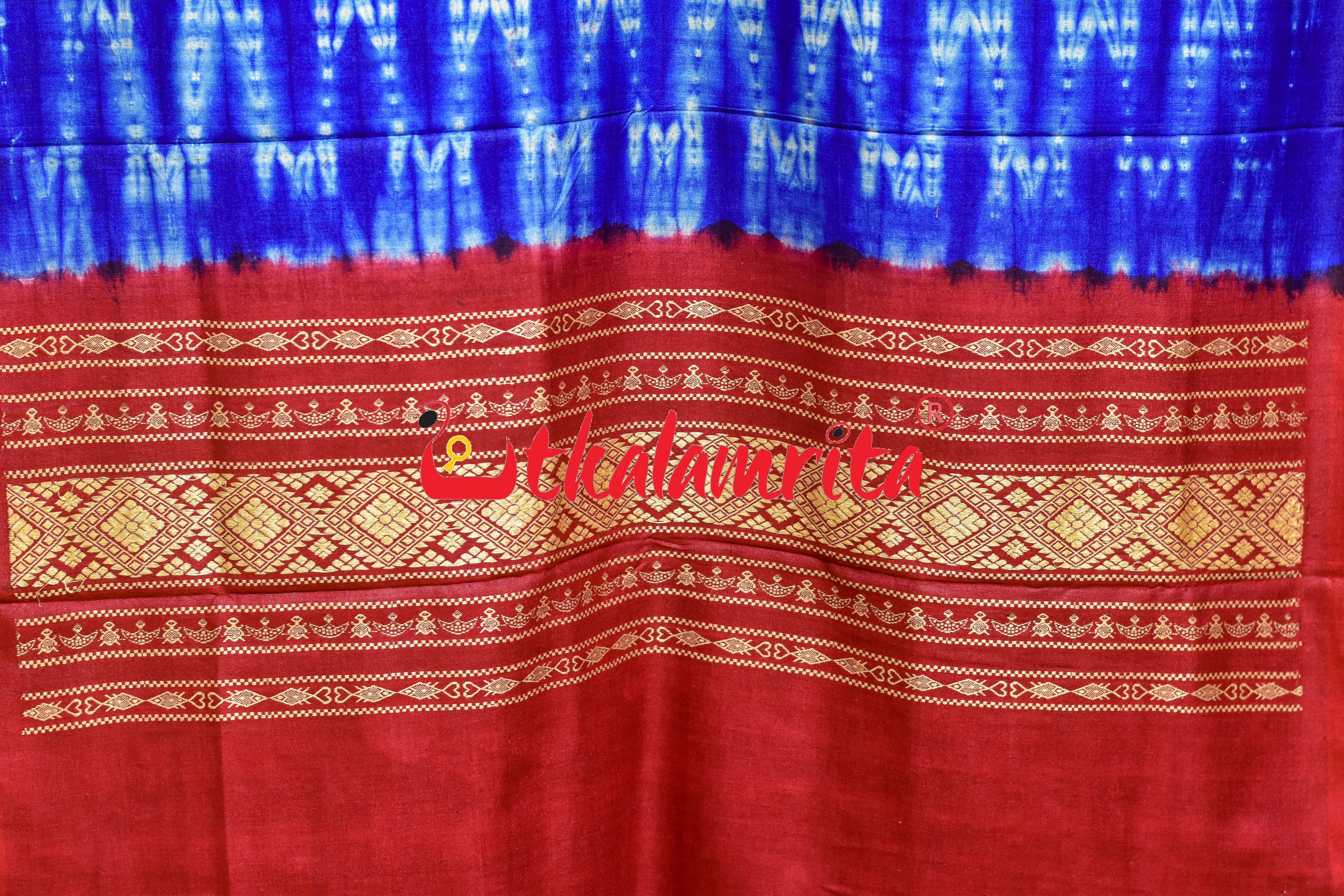 Blue White Shibori with Jala Tussar (Dupatta)