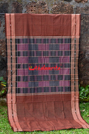 Dasphuliya Chocolate Danti Sachipar Cotton Saree