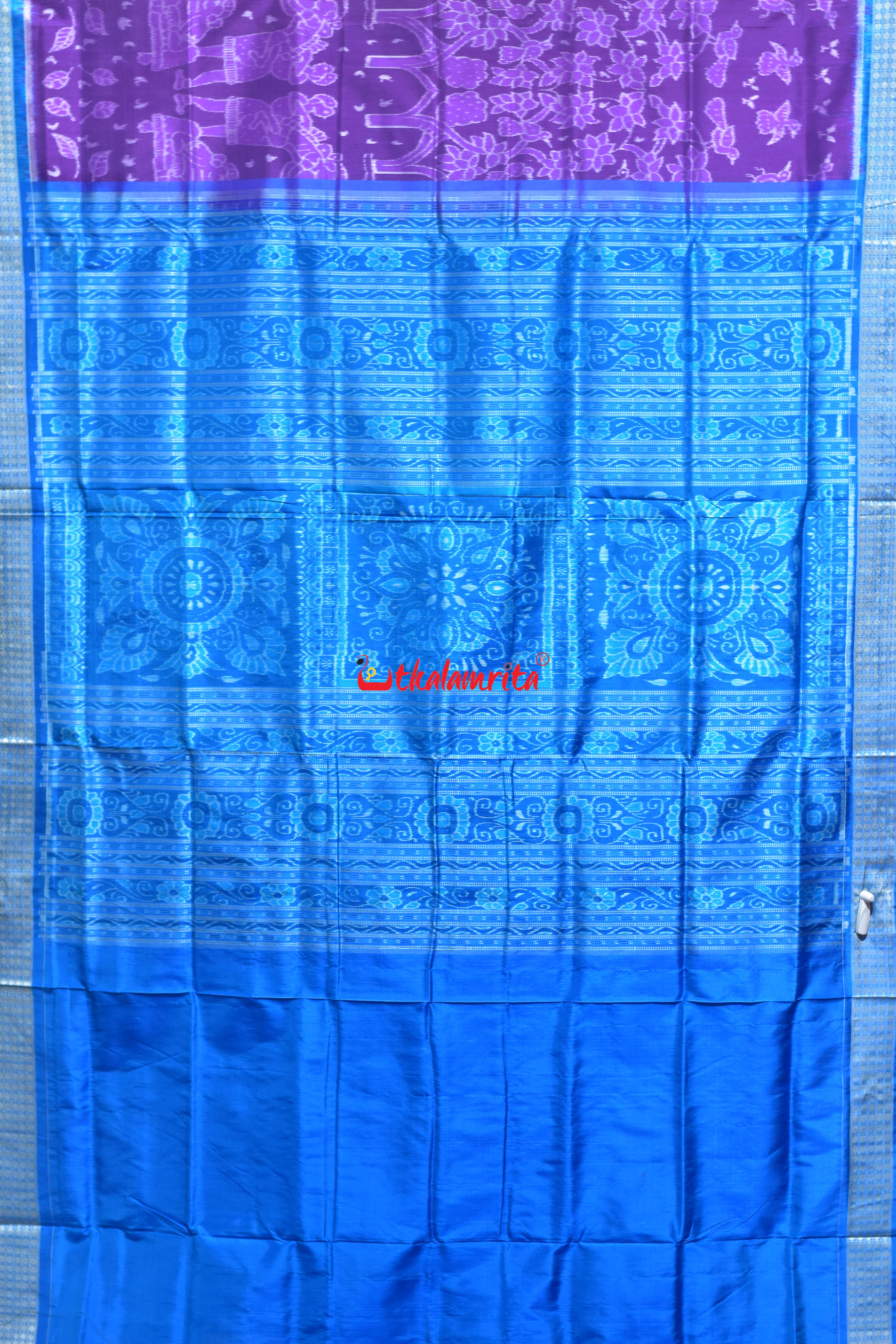 Mahul Betta Purple Blue Sambalpuri Silk Saree