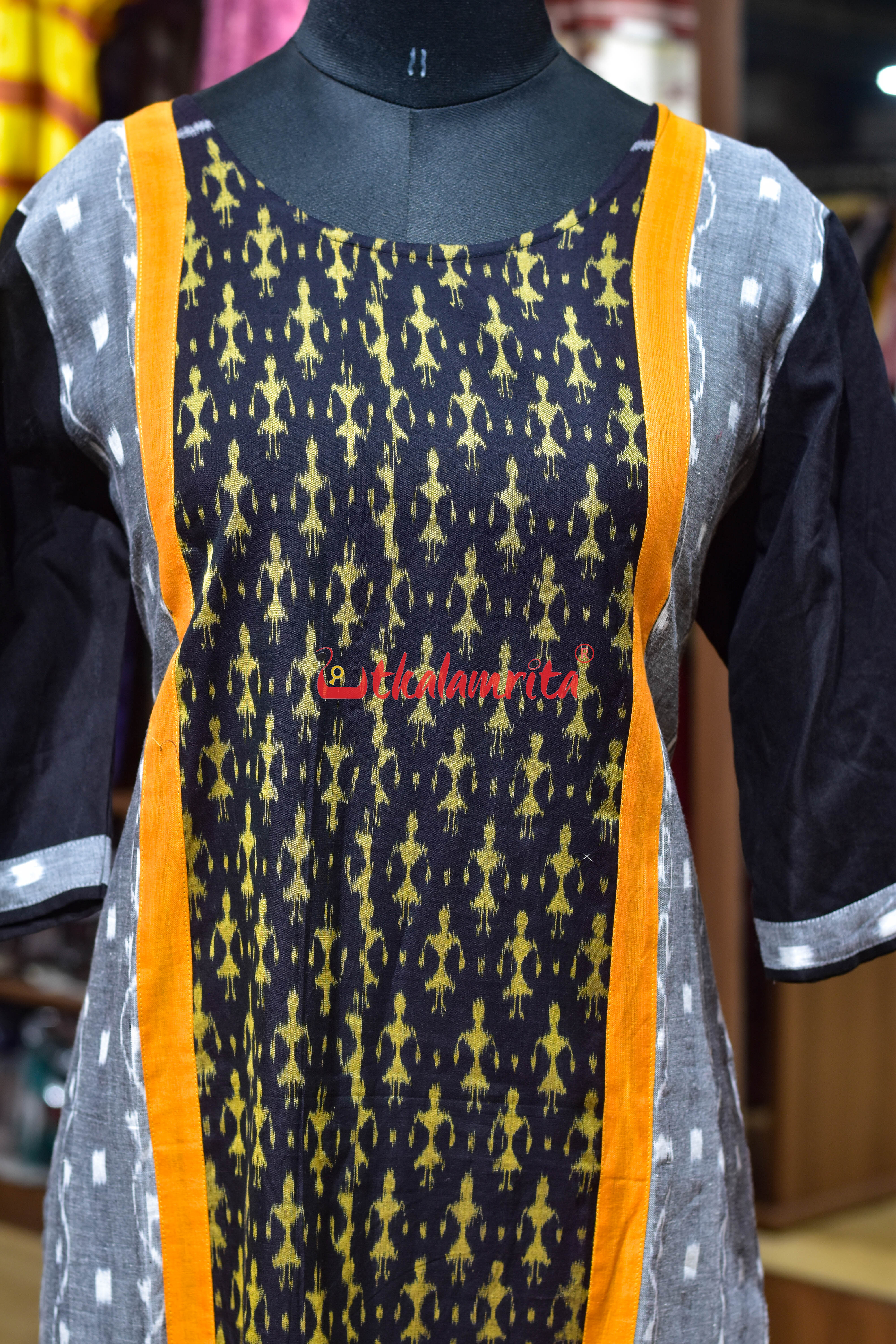 Grey Golden Loom Elegance (Ladies Kurti)