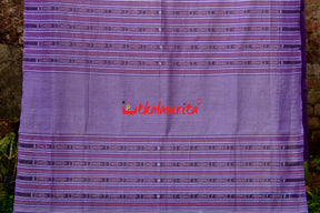 White Lavendar Phoda Kumbha Sambalpuri Cotton Saree