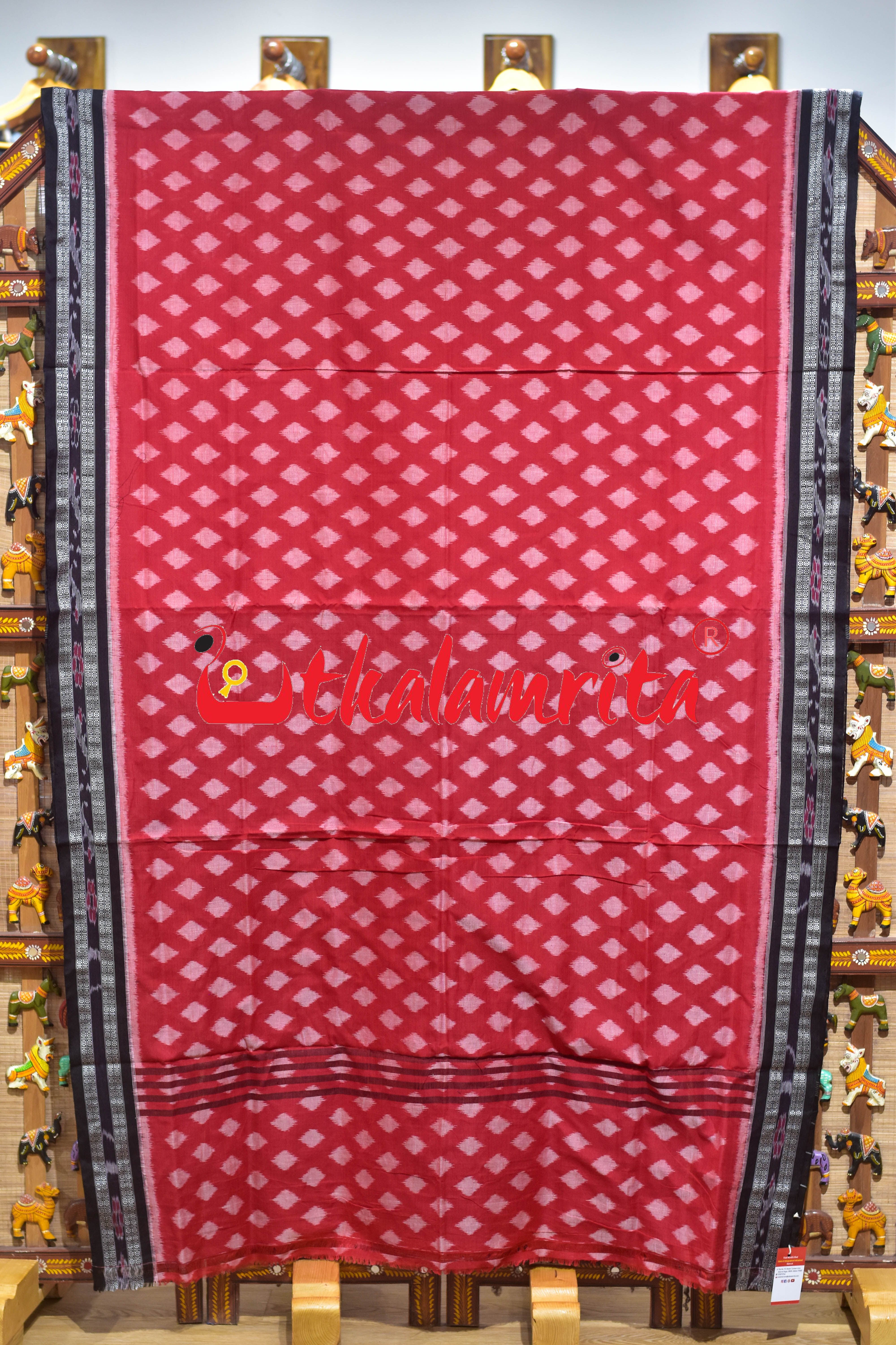 Red Body Thikiri Khandua Cotton Saree