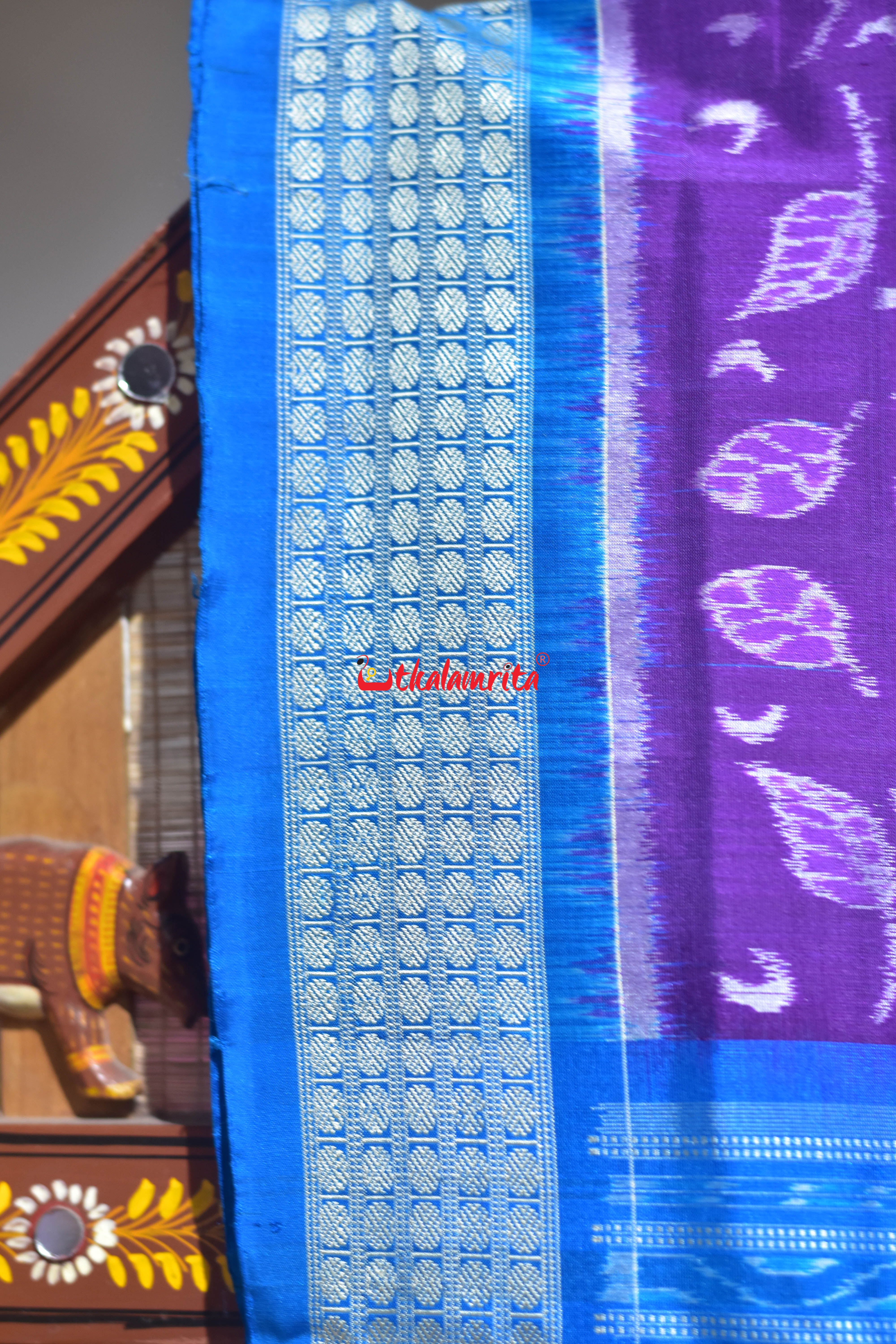 Mahul Betta Purple Blue Sambalpuri Silk Saree