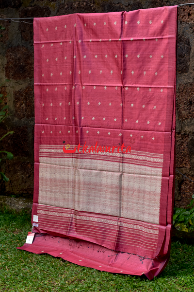Bhunaksha Anchal Maroon Tussar Silk