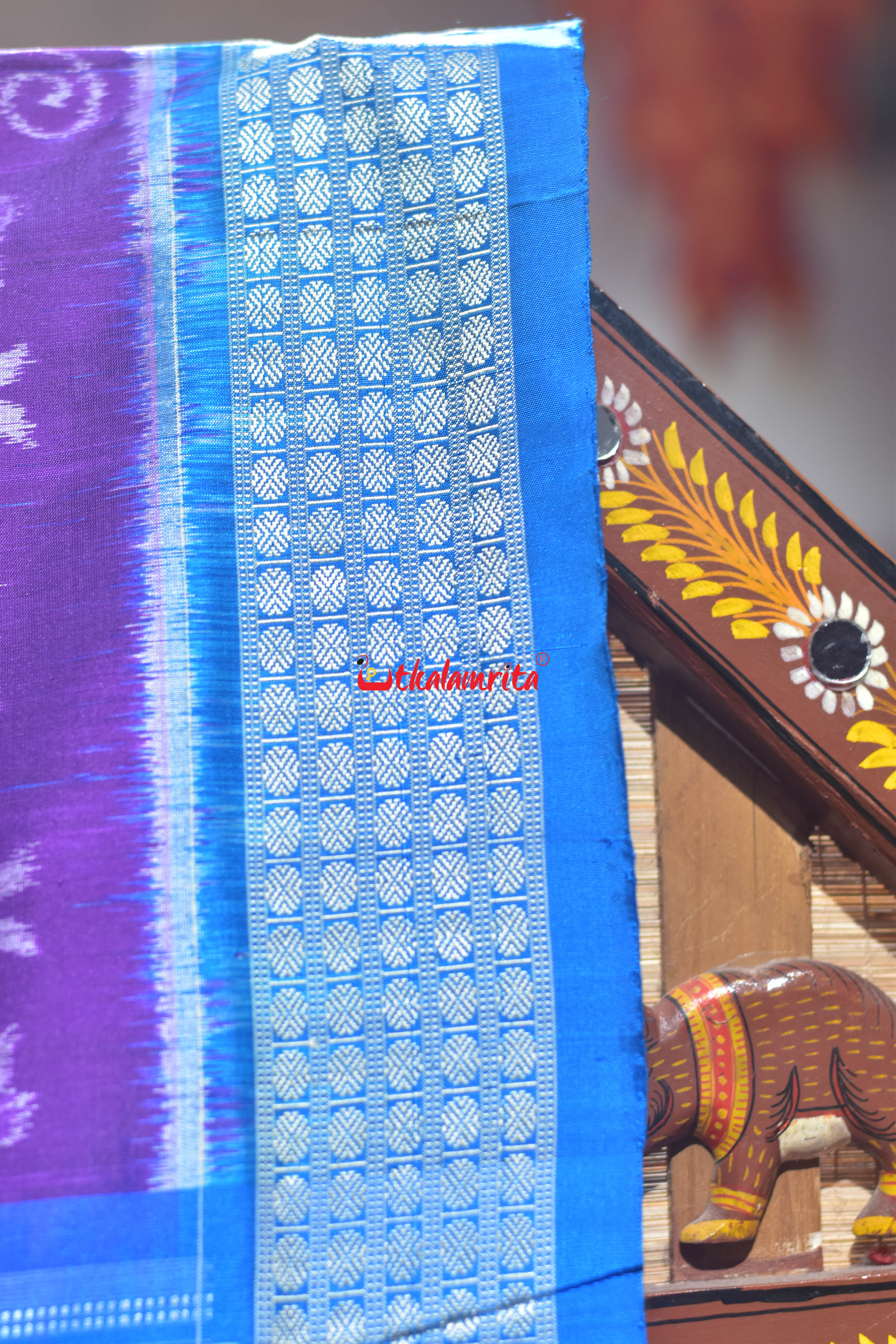 Mahul Betta Purple Blue Sambalpuri Silk Saree