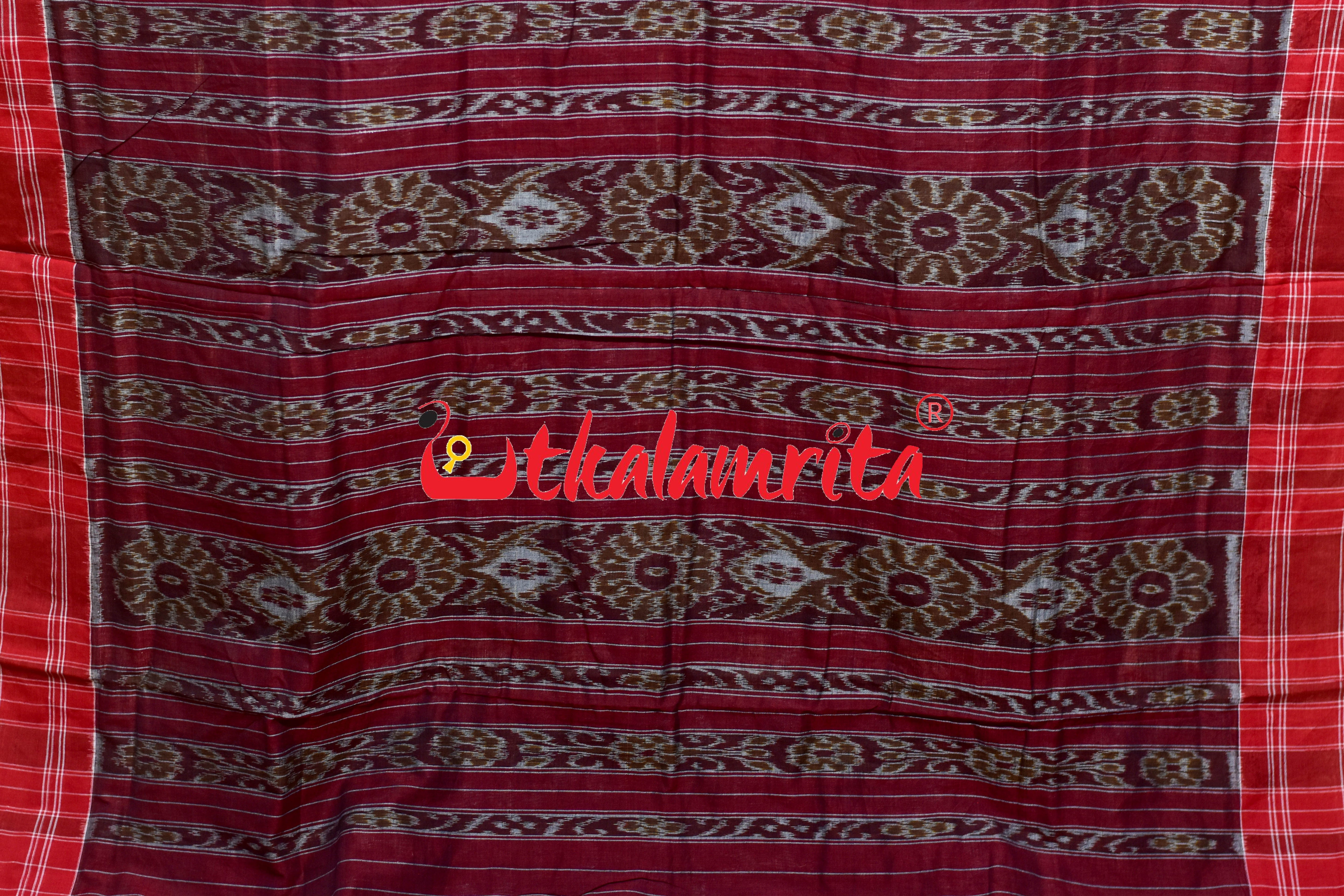 Black Red Tribal Homes Khandua Cotton Saree