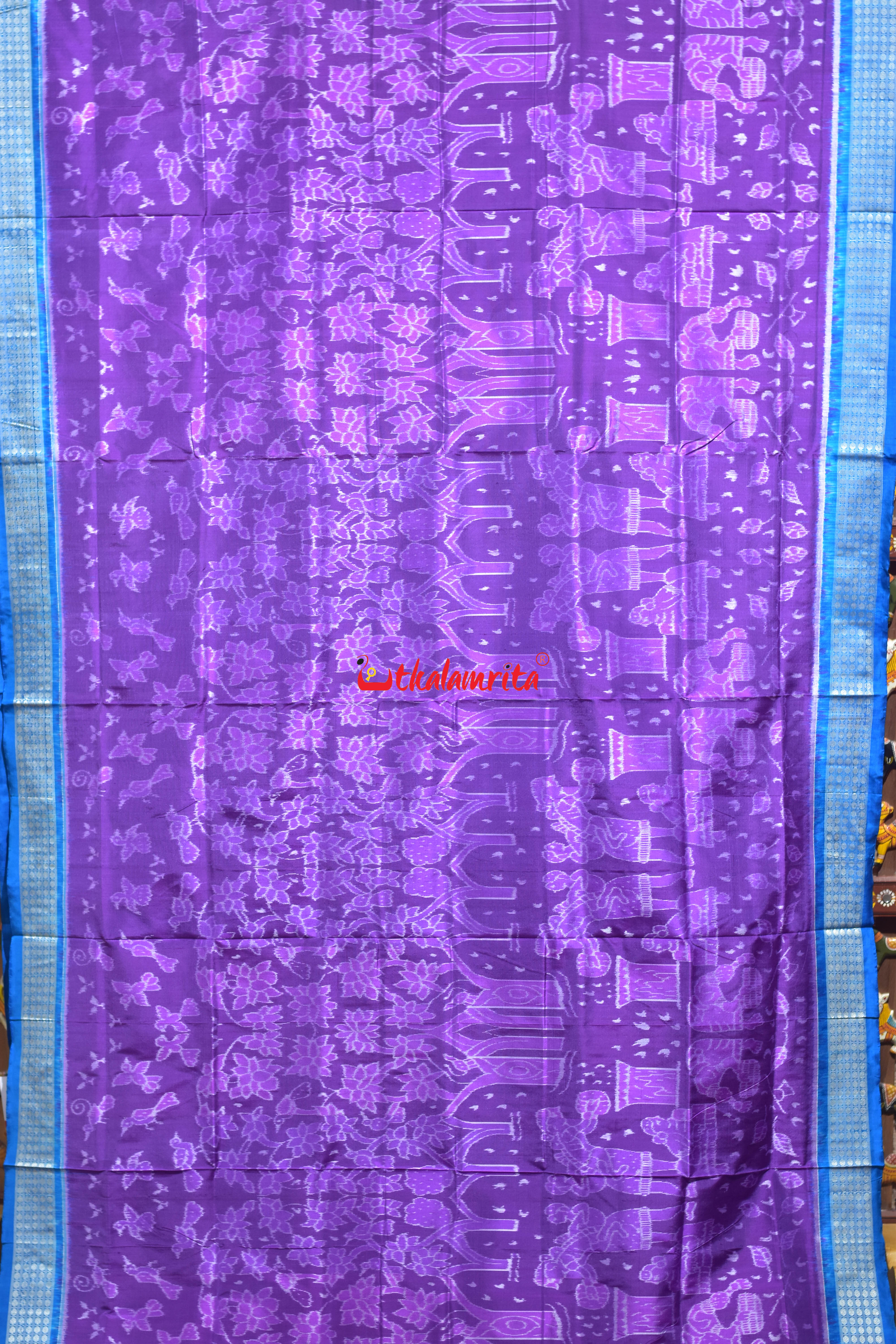 Mahul Betta Purple Blue Sambalpuri Silk Saree