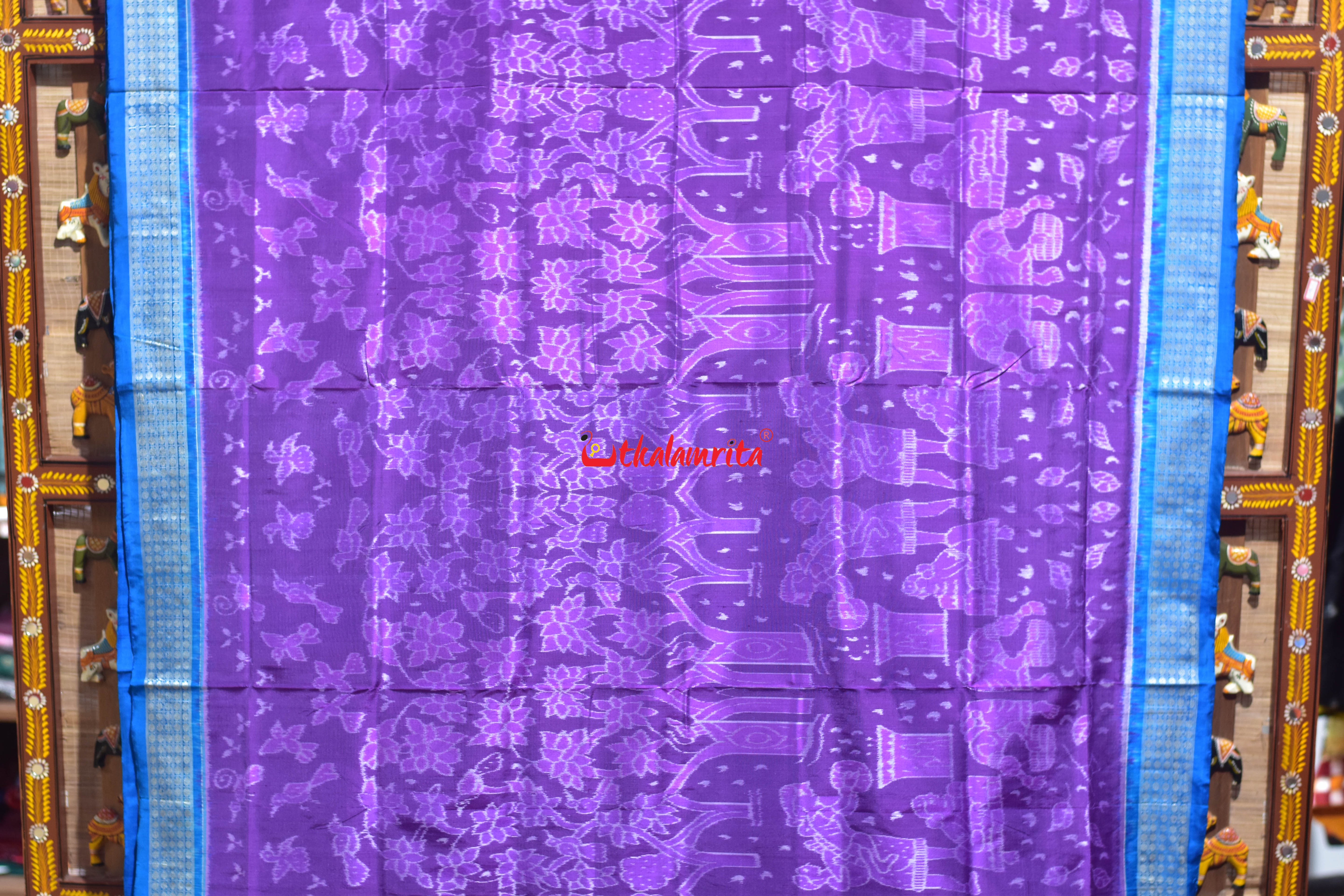 Mahul Betta Purple Blue Sambalpuri Silk Saree