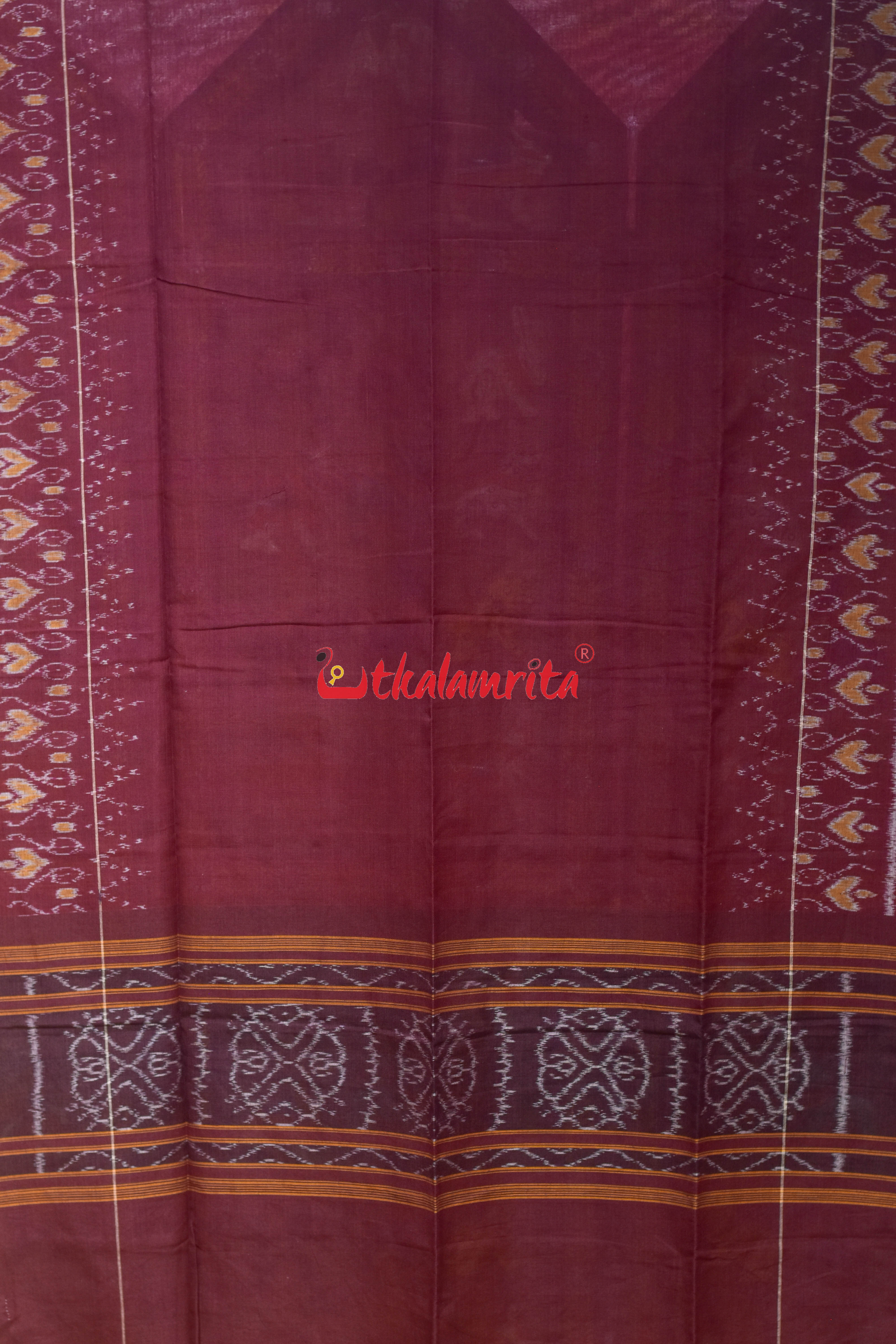 Maroon with Heart Border Cotton (Dupatta)
