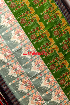Half Half Taj Mahal Boita Mehndi Khandua Cotton Saree