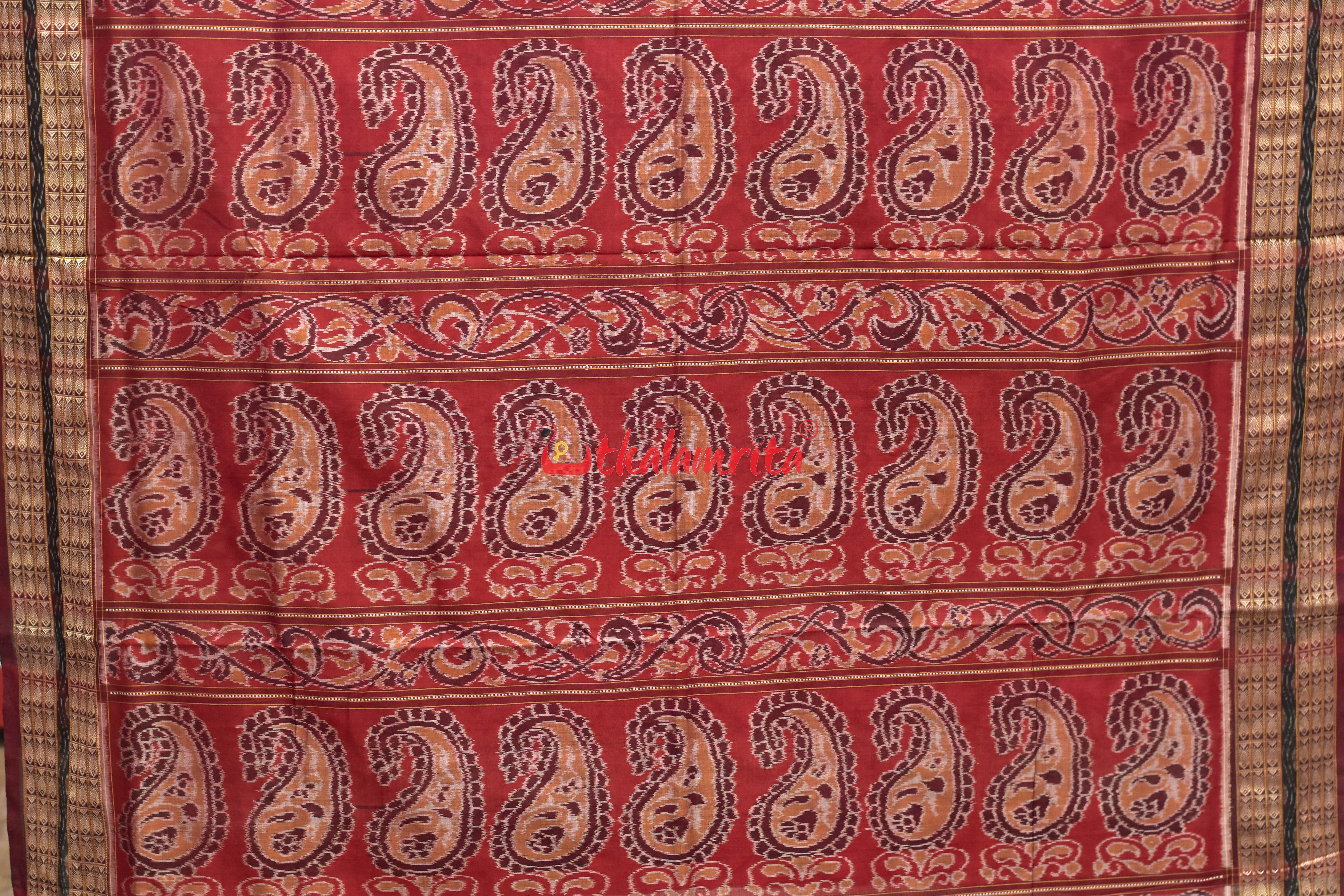 Pink Flowers Body Bandha Sambalpuri Cotton Saree