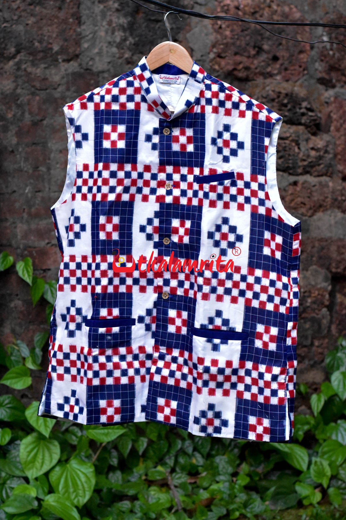 5 Kuthi Sandwiched Pasapali Blue (Men's Half Jacket)
