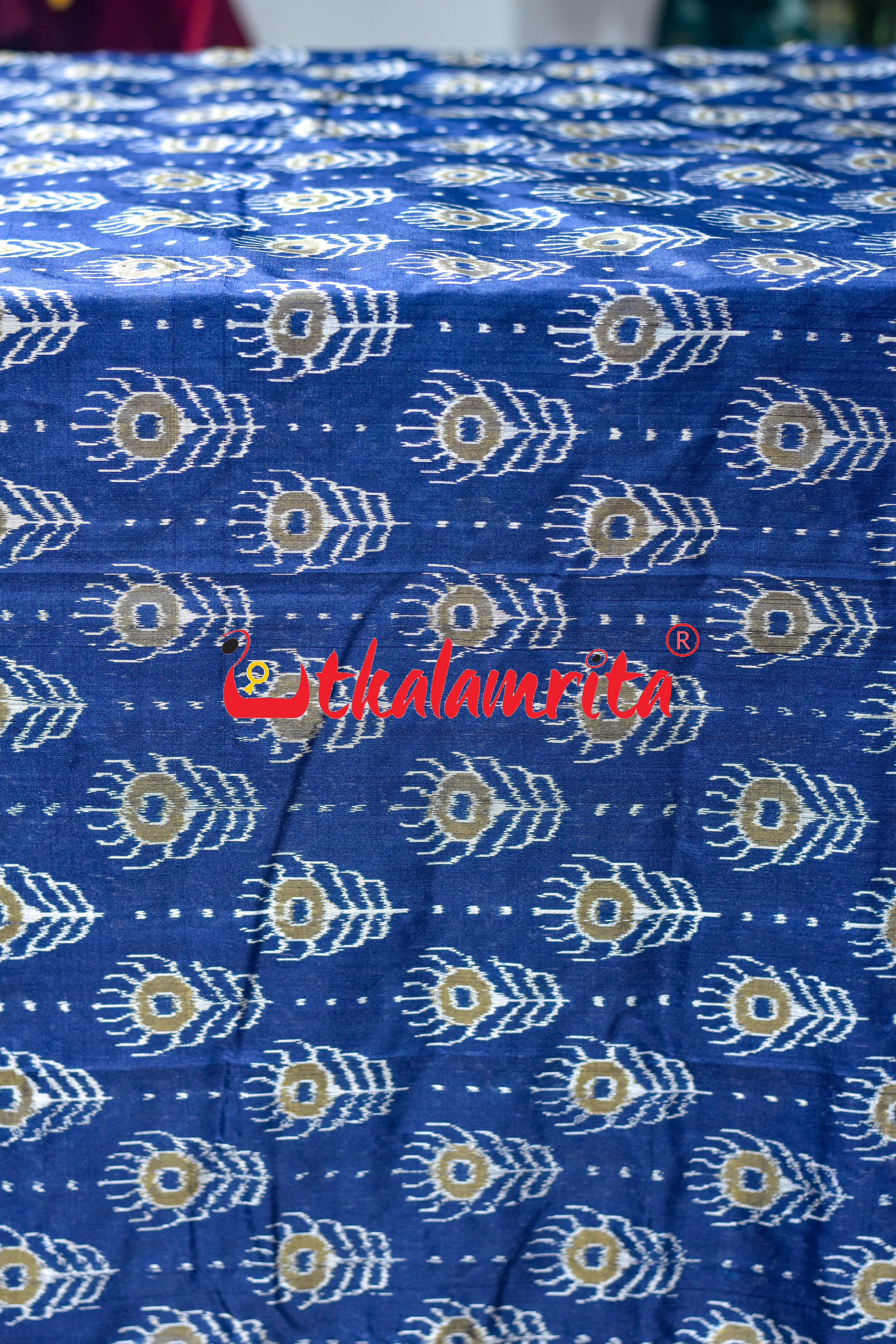 Royal Blue Mayurapucha Sambalpuri Silk (Fabric)