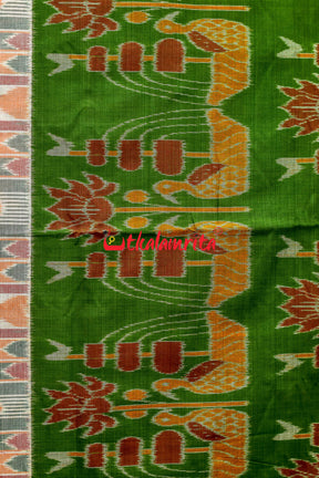 Half Half Taj Mahal Boita Mehndi Khandua Cotton Saree