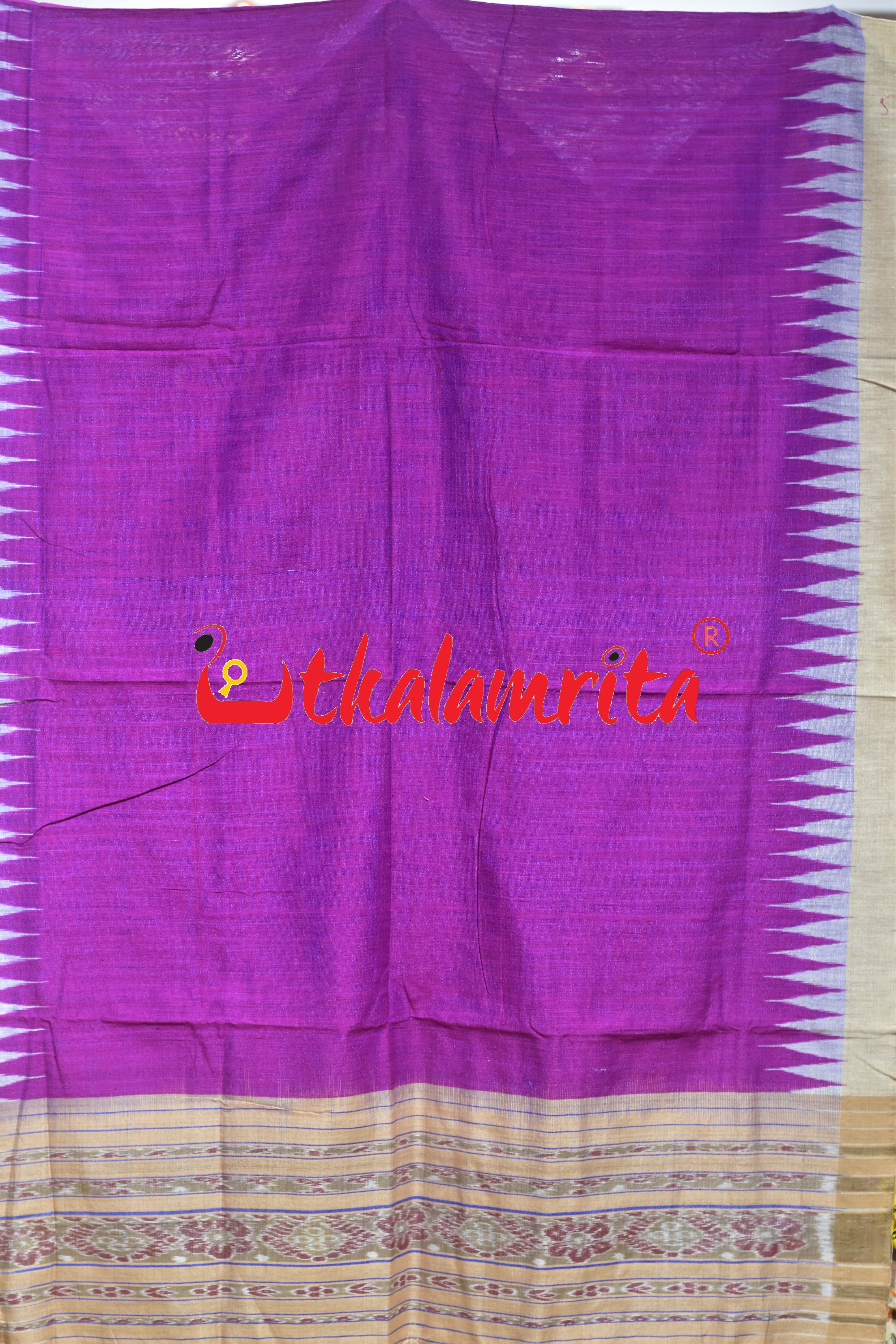 Magenta Ikat Gopalpur Tussar (Dupatta)