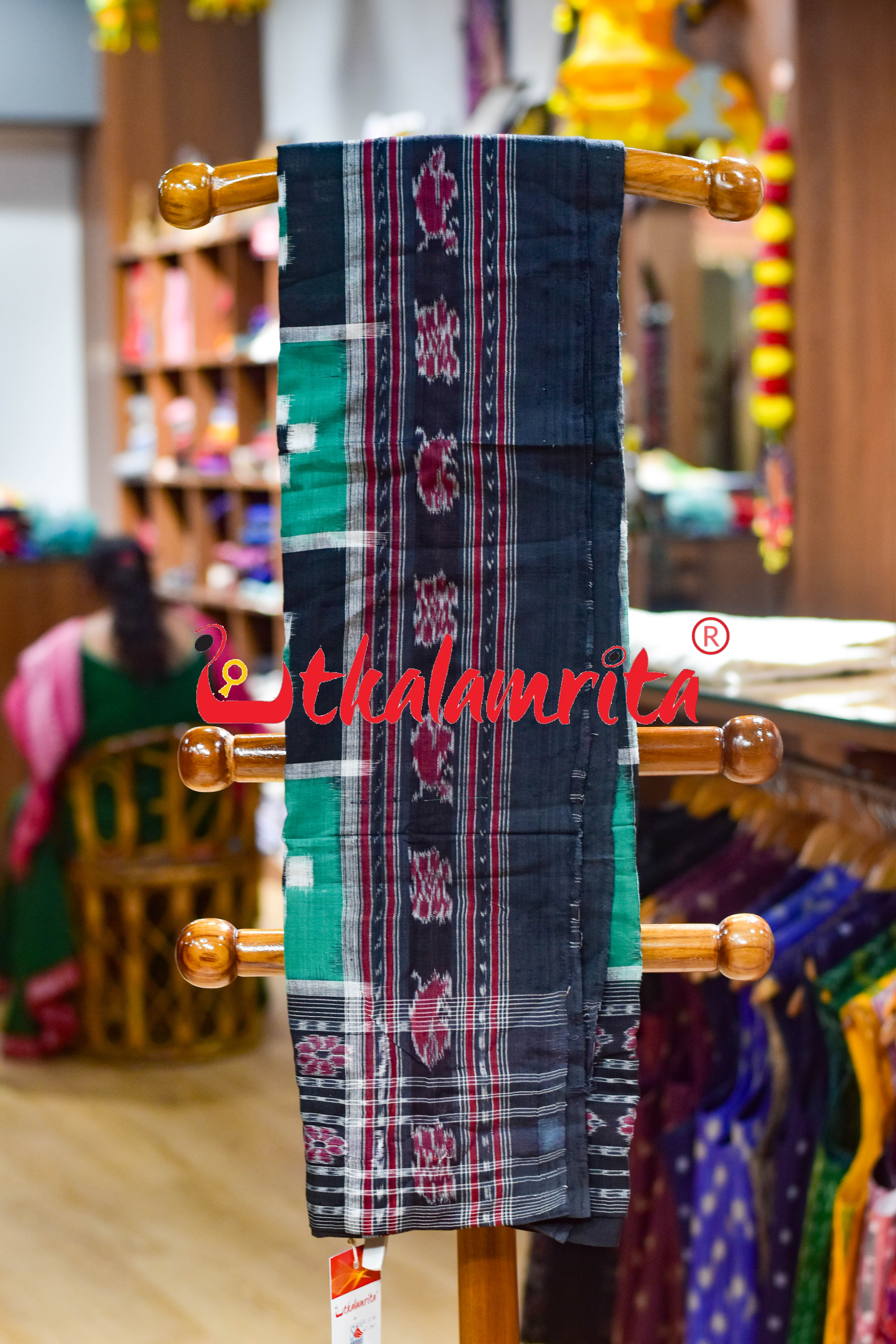 Black Green 4 Kothi Pasapali Sambalpuri (Dupatta)