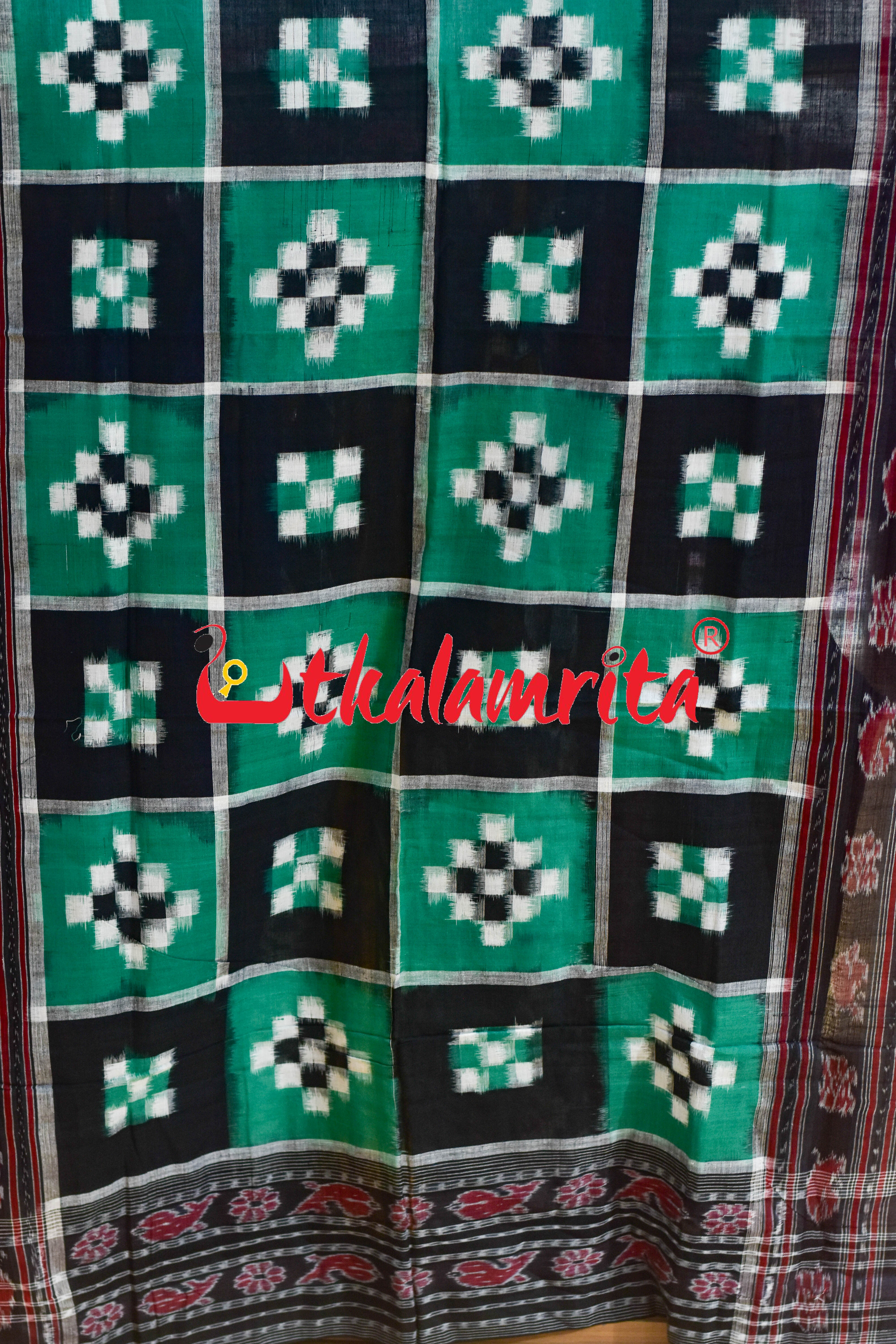Black Green 4 Kothi Pasapali Sambalpuri (Dupatta)