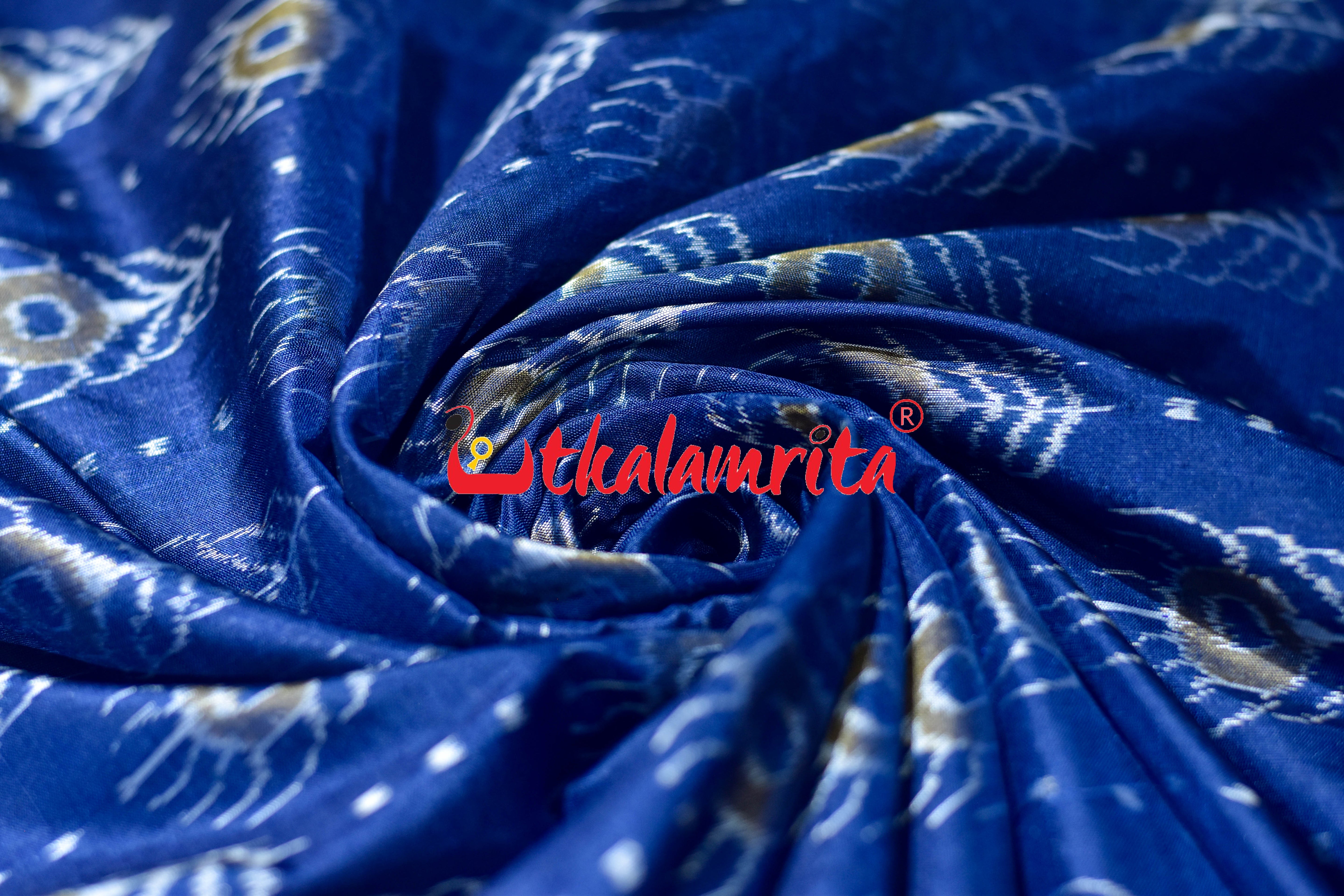 Royal Blue Mayurapucha Sambalpuri Silk (Fabric)