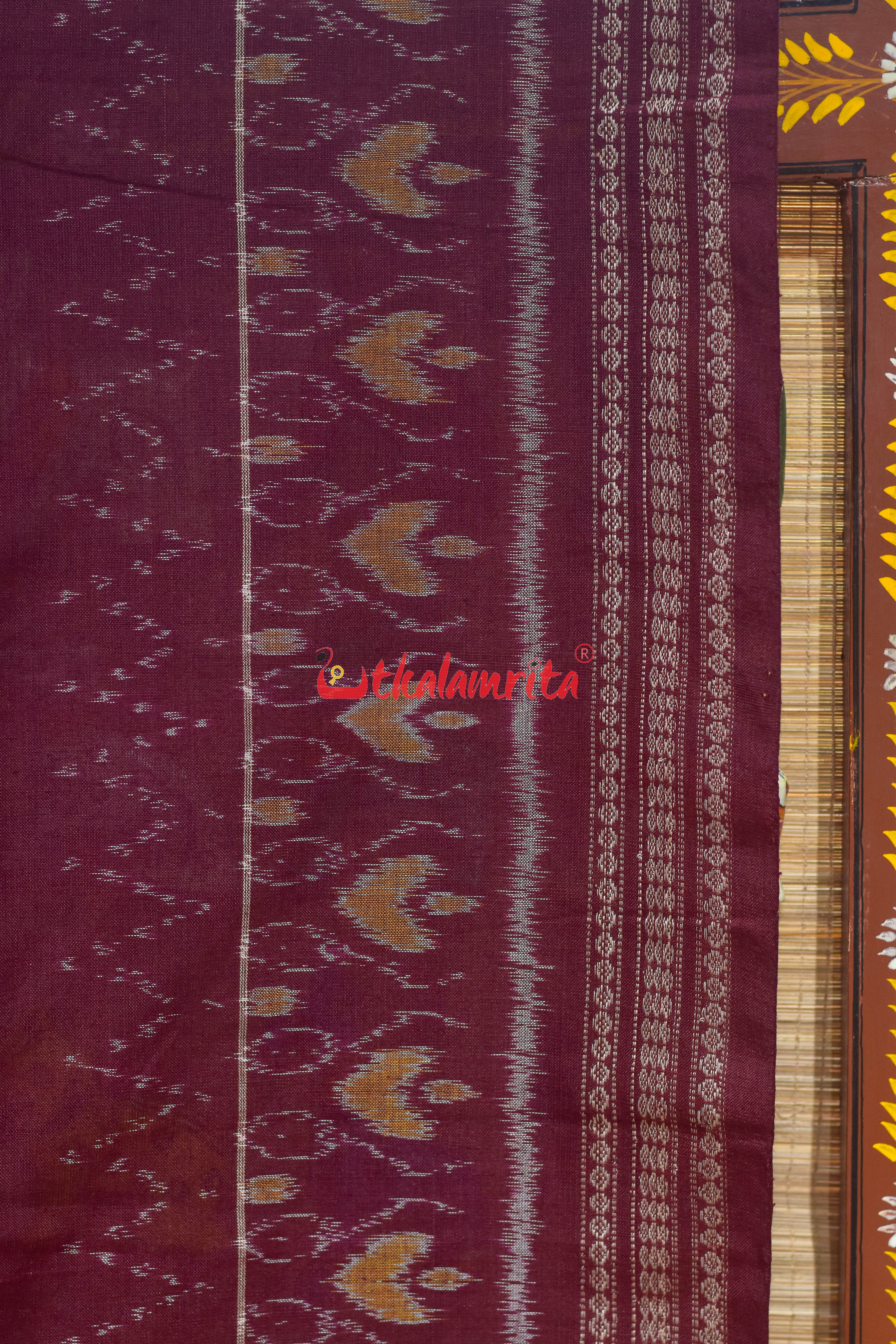 Maroon with Heart Border Cotton (Dupatta)