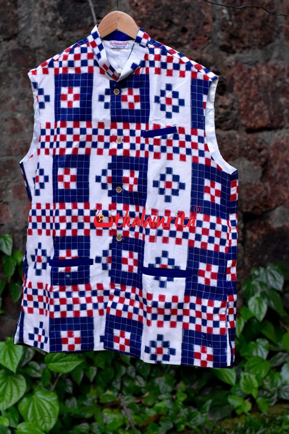 5 Kuthi Sandwiched Pasapali Blue (Men's Half Jacket)