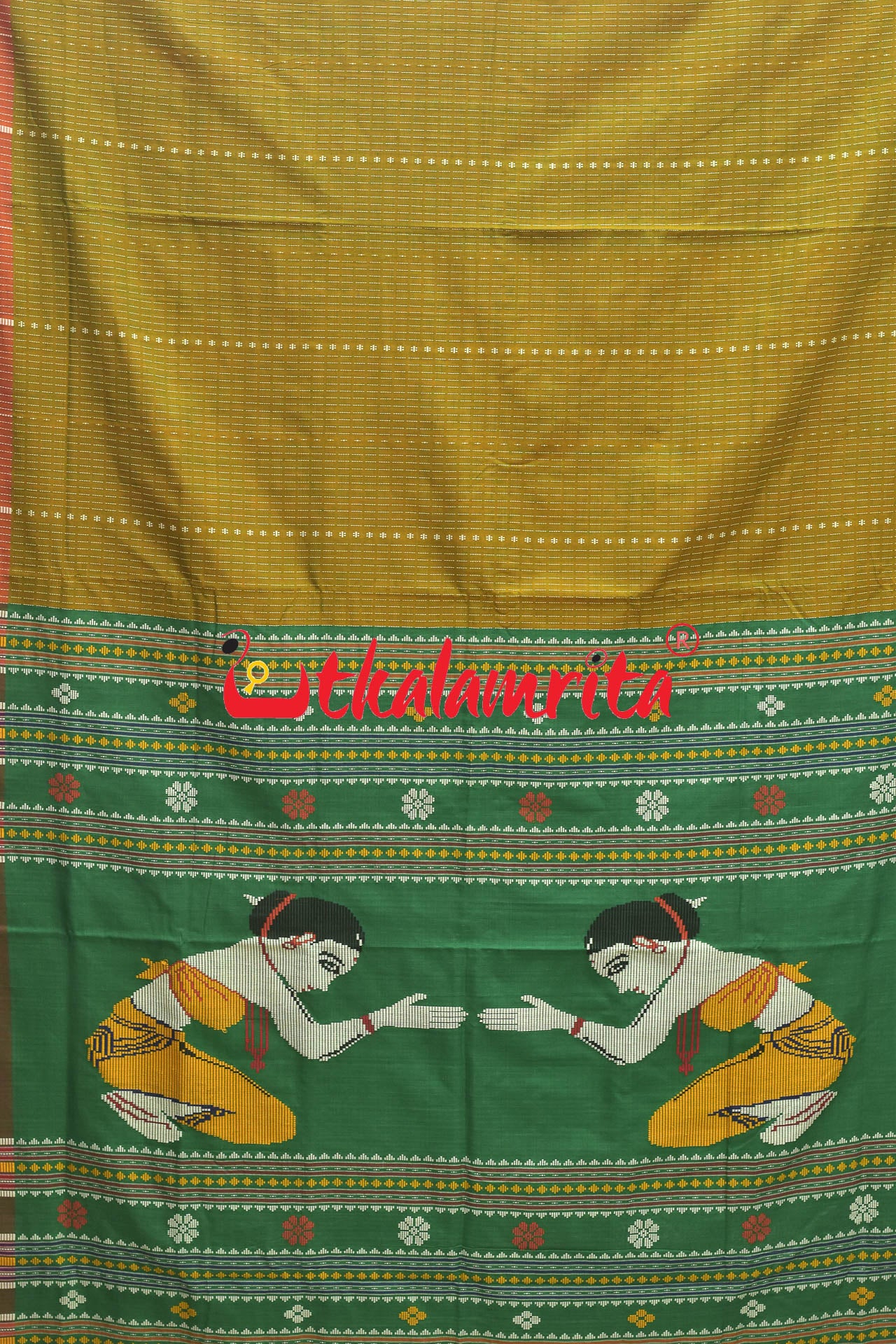 Golden Dhalapathar Double Arghya Cotton Saree