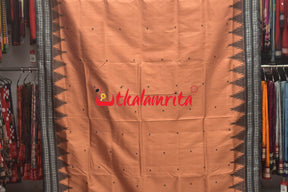 Shiny Brown Double Anchal Berhampuri Silk Saree