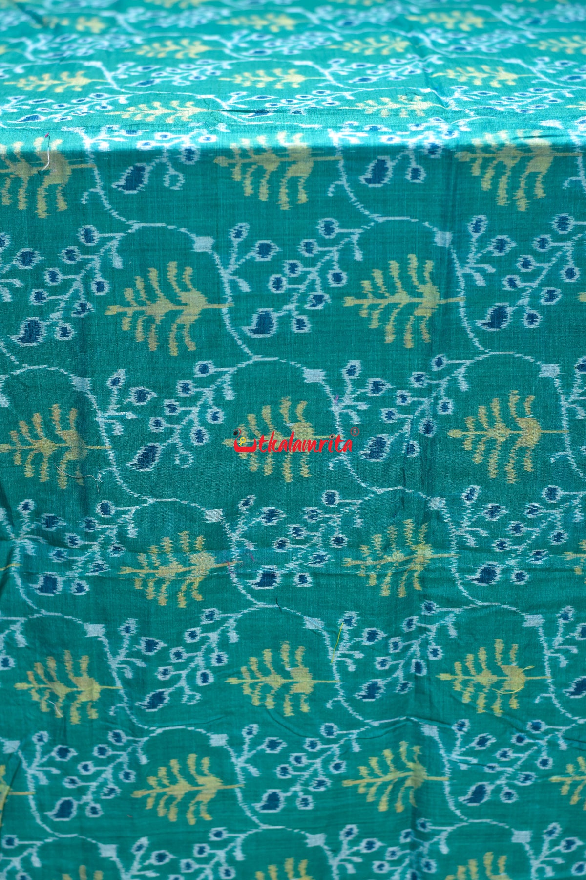 green yellow lata Patra cotton fabric