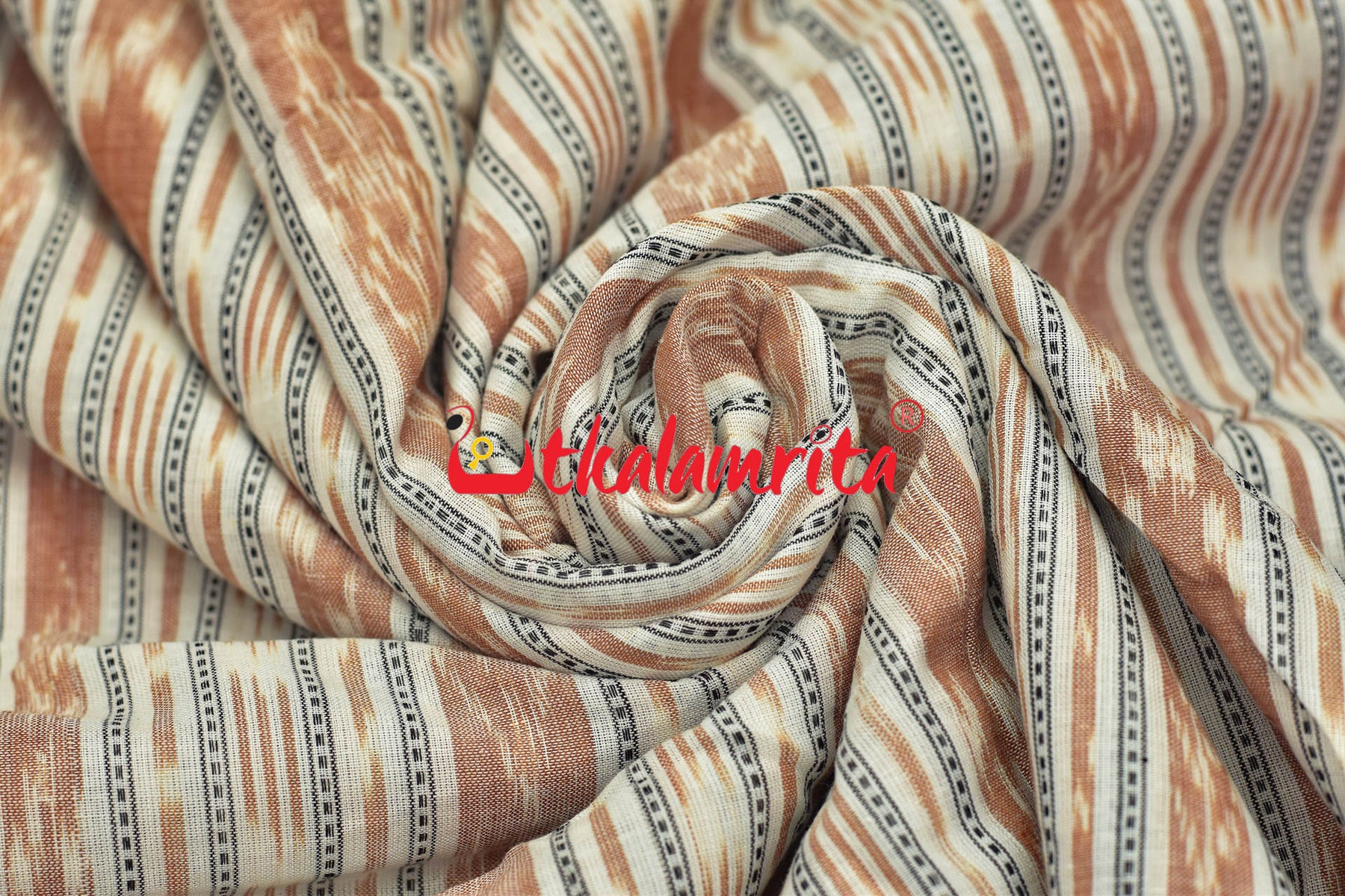 White Light Brown Ikat (Fabric)