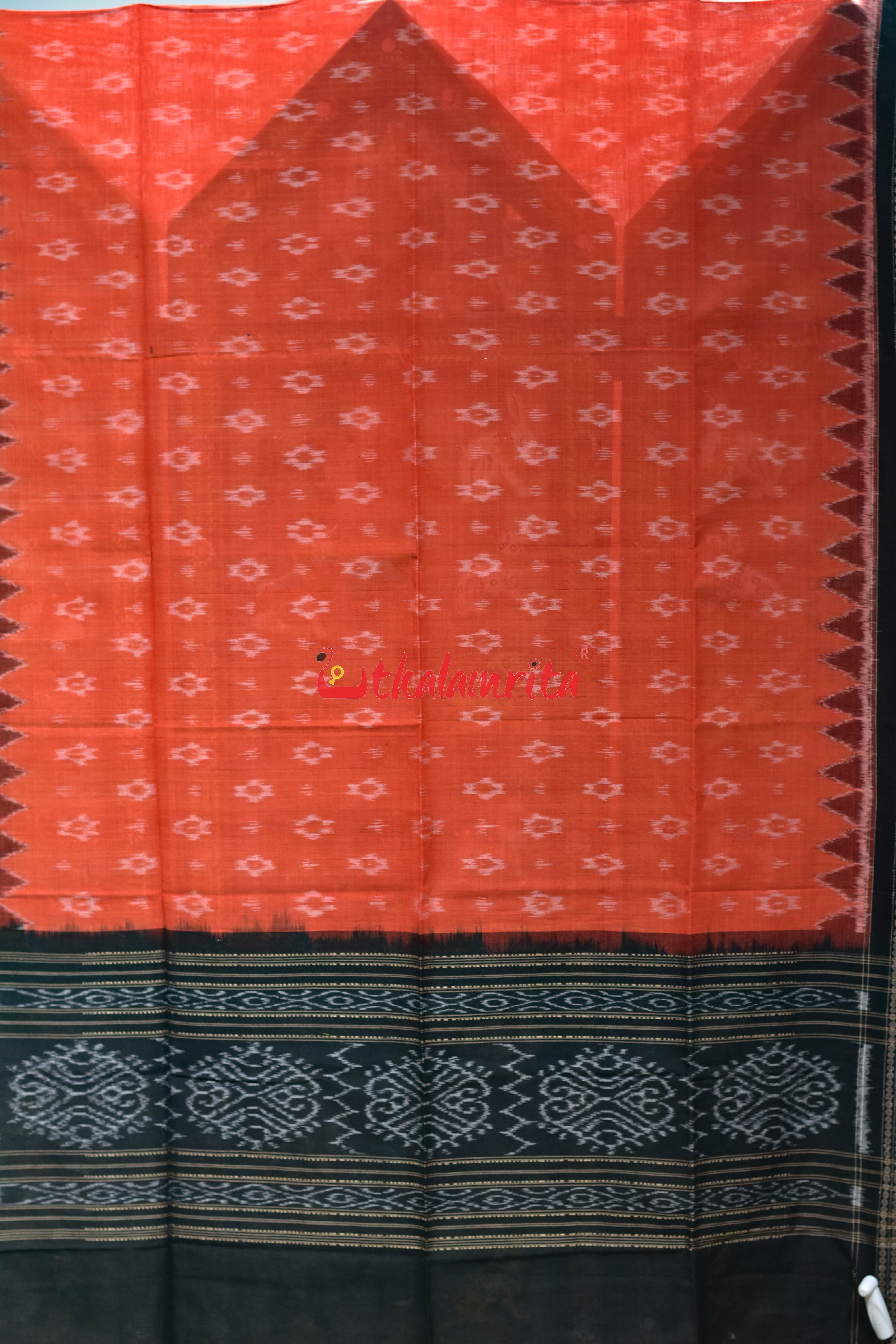 Orange with Black Body Bandha Cotton (Dupatta)