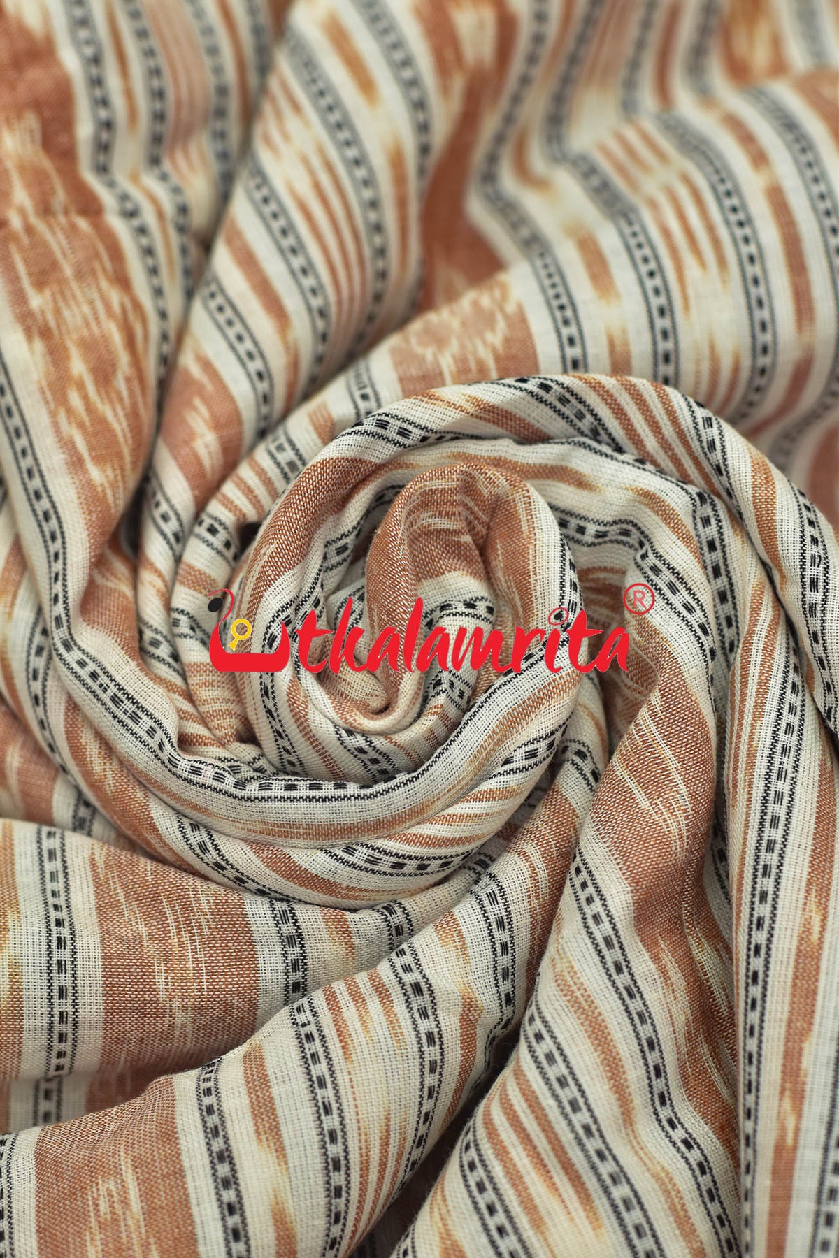 White Light Brown Ikat (Fabric)