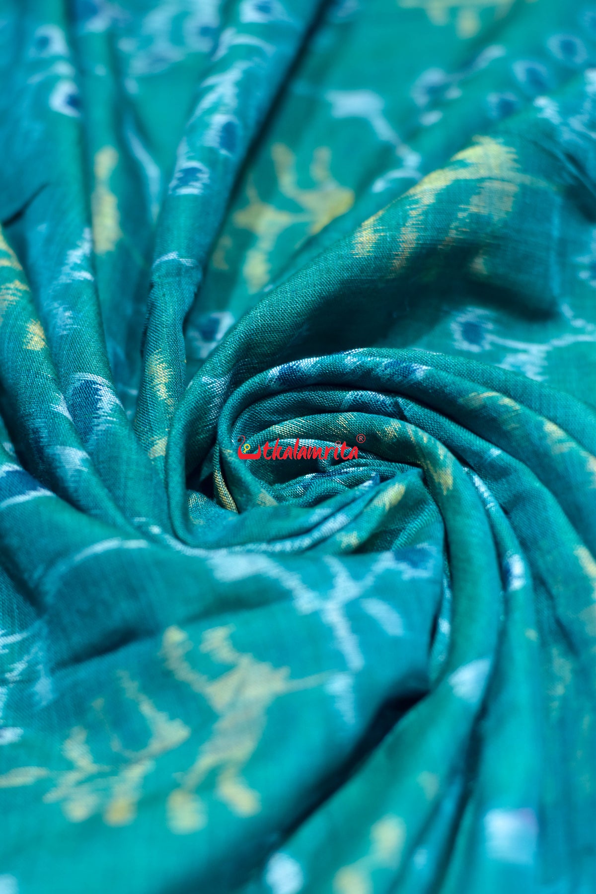 green yellow lata Patra cotton fabric