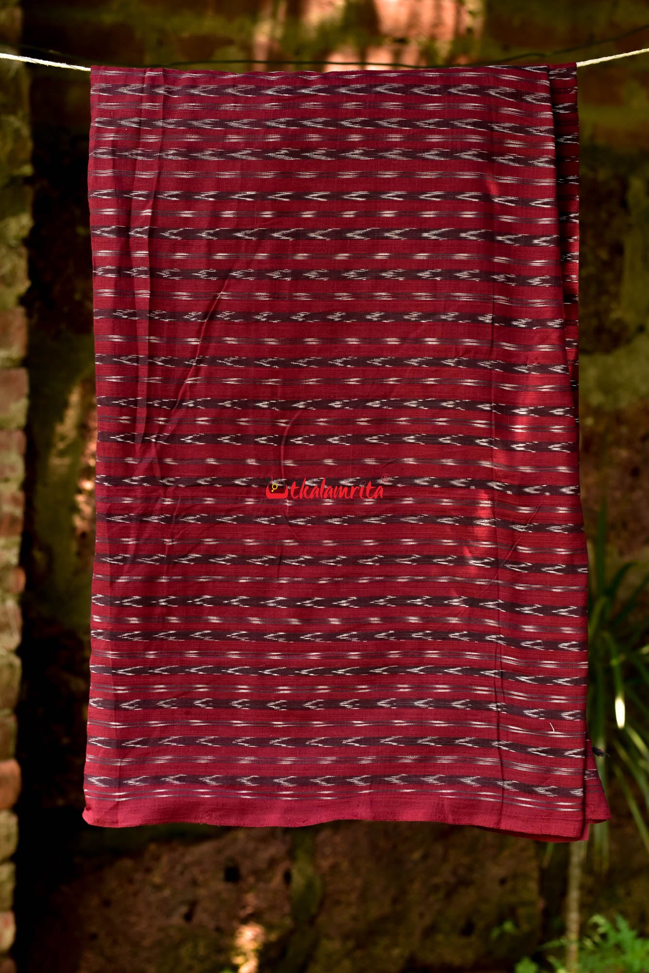 Sambalpuri Maroon Arrows Ikat (Fabric)