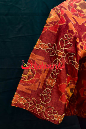 Lakhmi Jantra Rust Bapta Designer (Blouse)