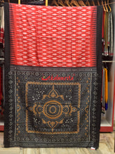 Red Body & Anchal Ikat Tussar Saree