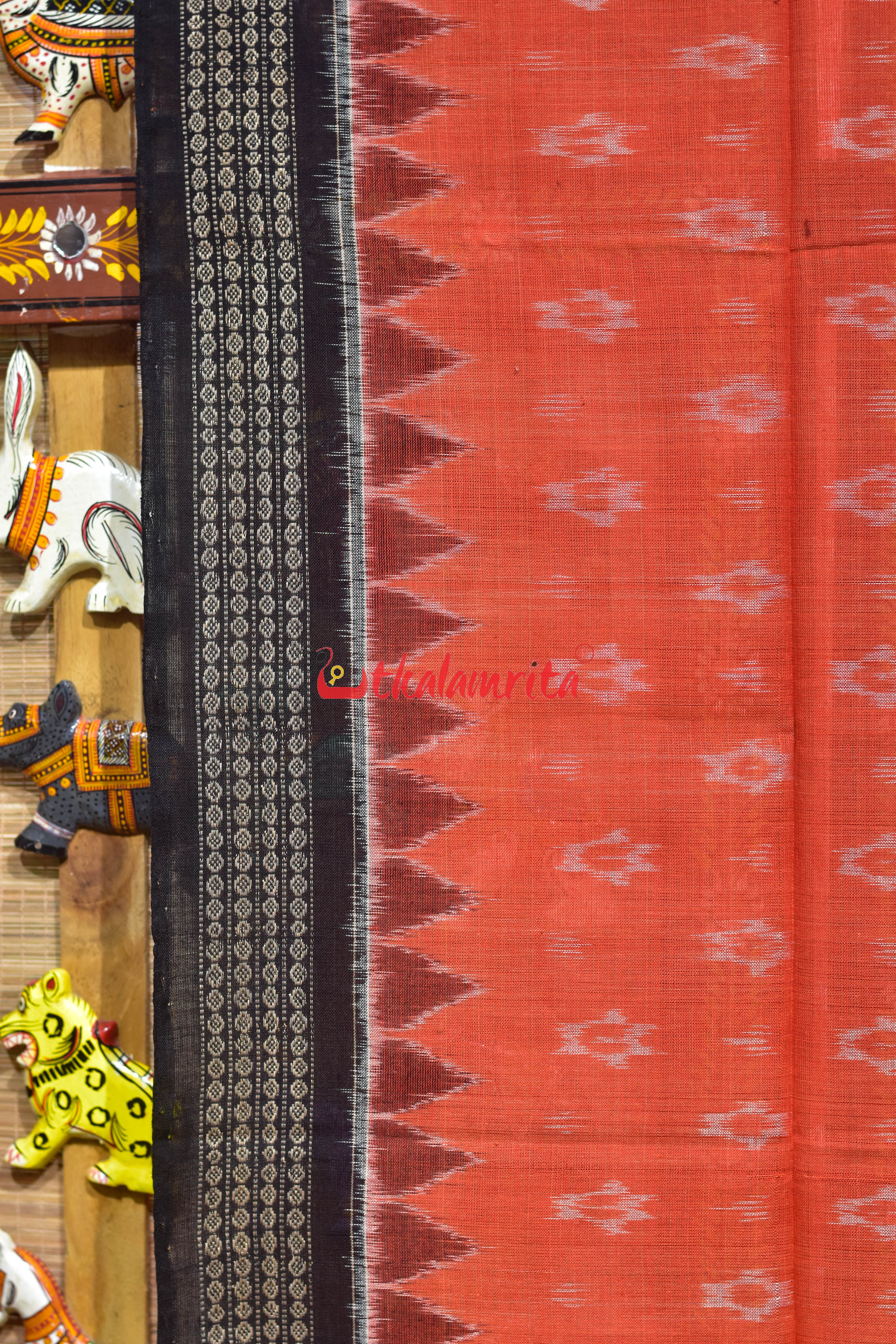 Orange with Black Body Bandha Cotton (Dupatta)