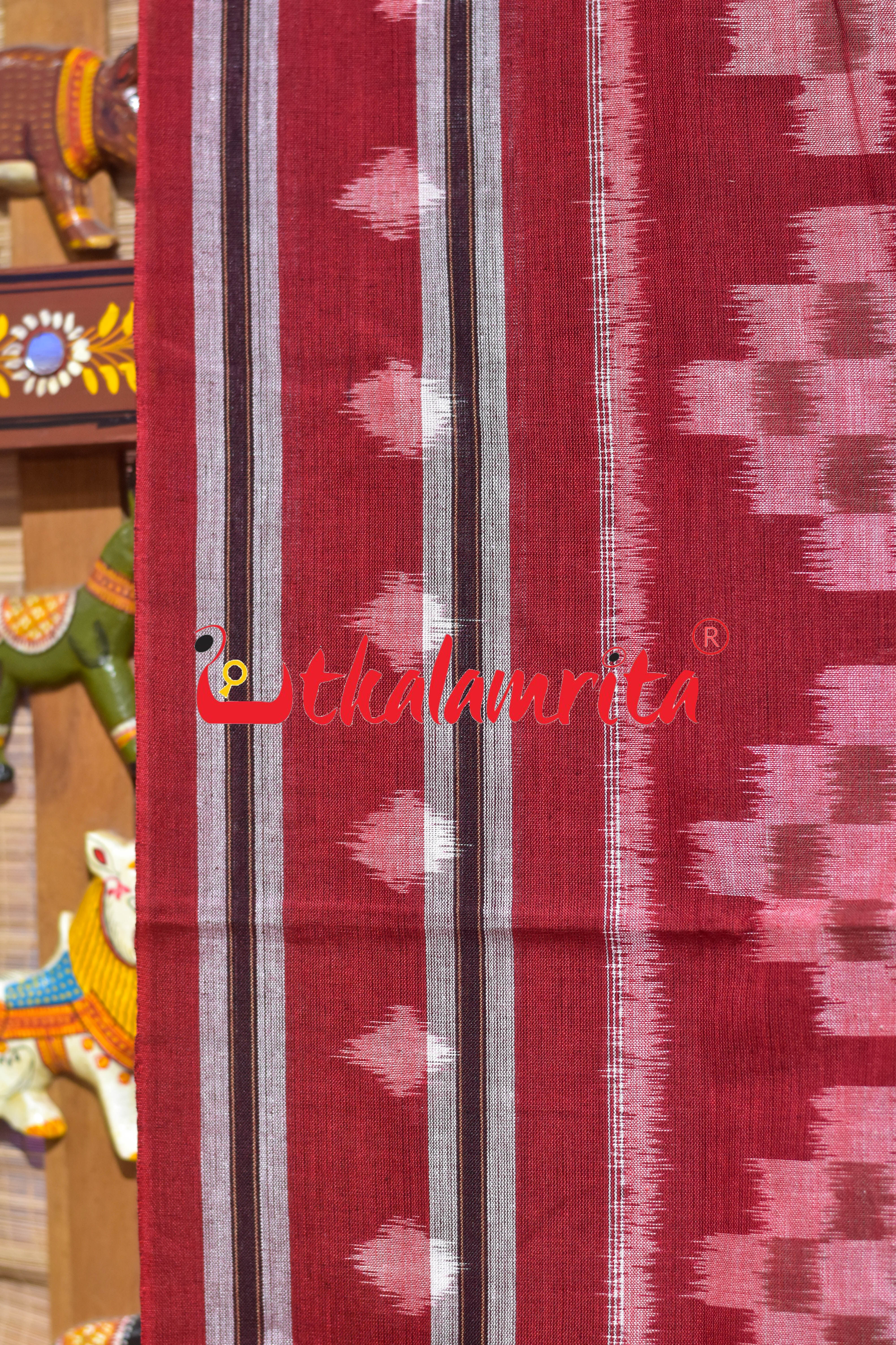 Grey Chhatu Border Pasapali Khandua Cotton Saree