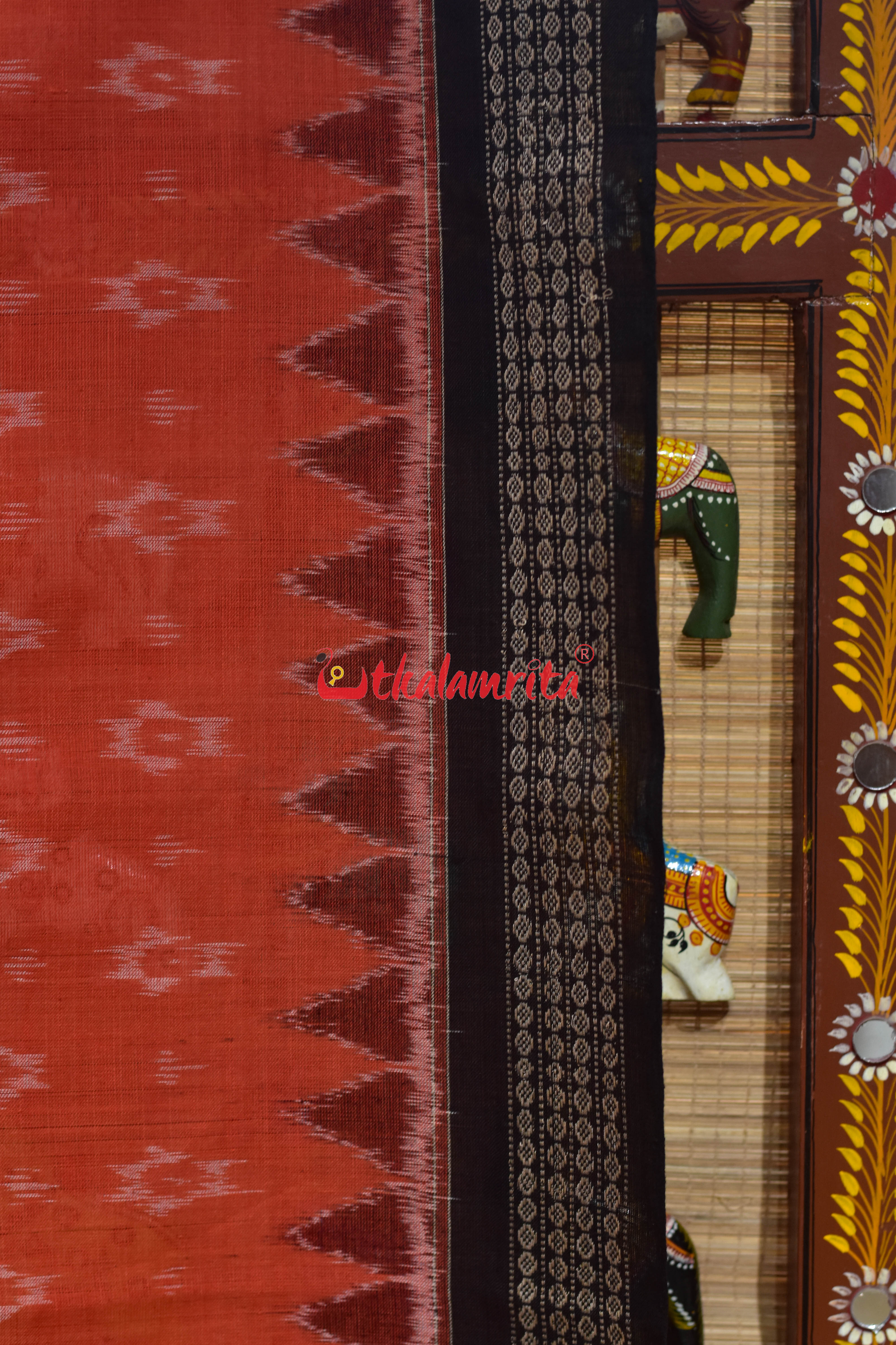 Orange with Black Body Bandha Cotton (Dupatta)